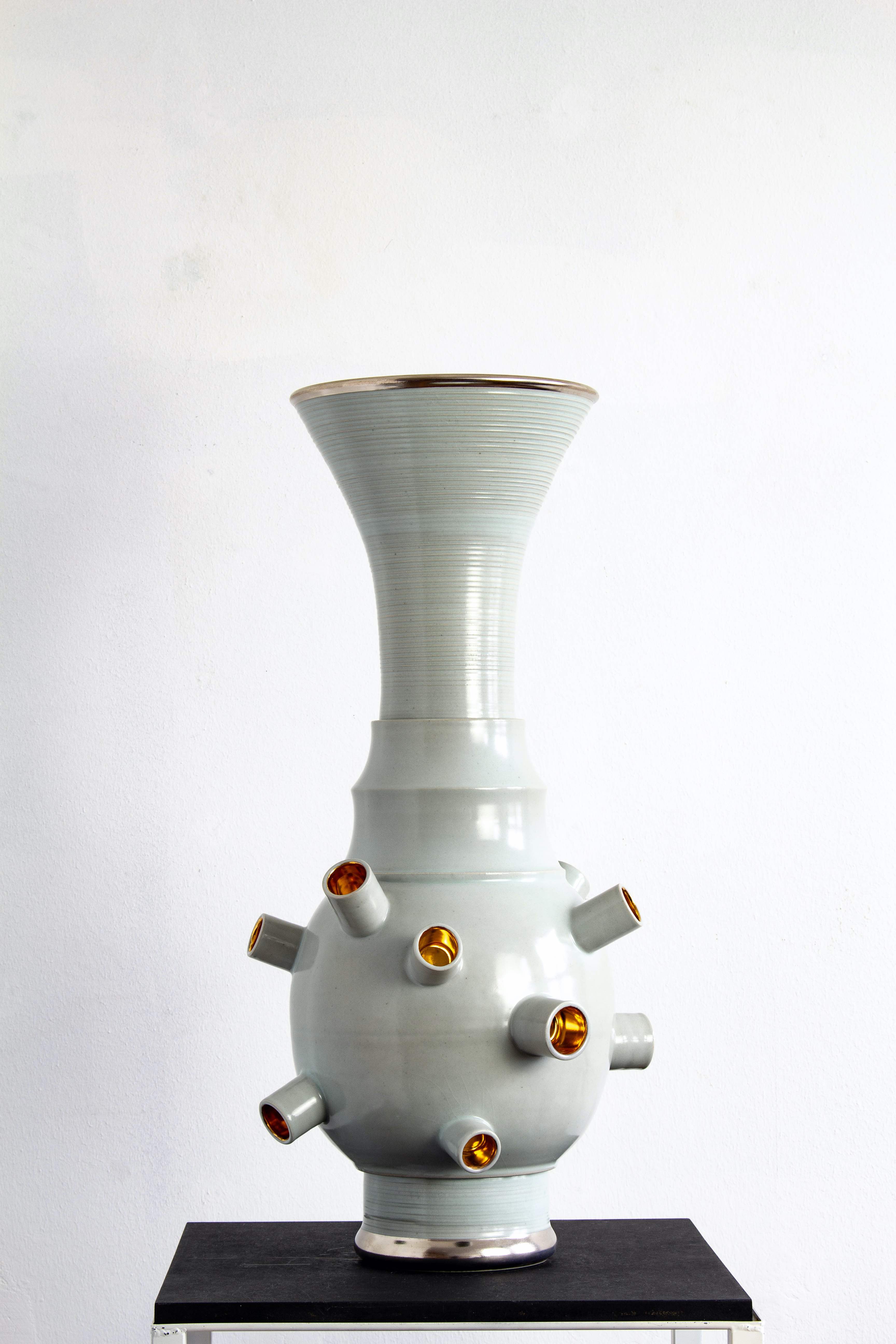 CB26 KOPPE CONTEMPORARY OBJECTS MICHAEL GEERTSEN 6 CELADON WITH GOLD