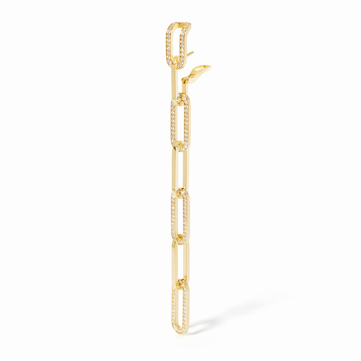 DINH VAN MAILLON PERLE MONO BOUCLE D OREILLE GRAND MODÈLE OR JAUNE ET DIAMANTS (2)