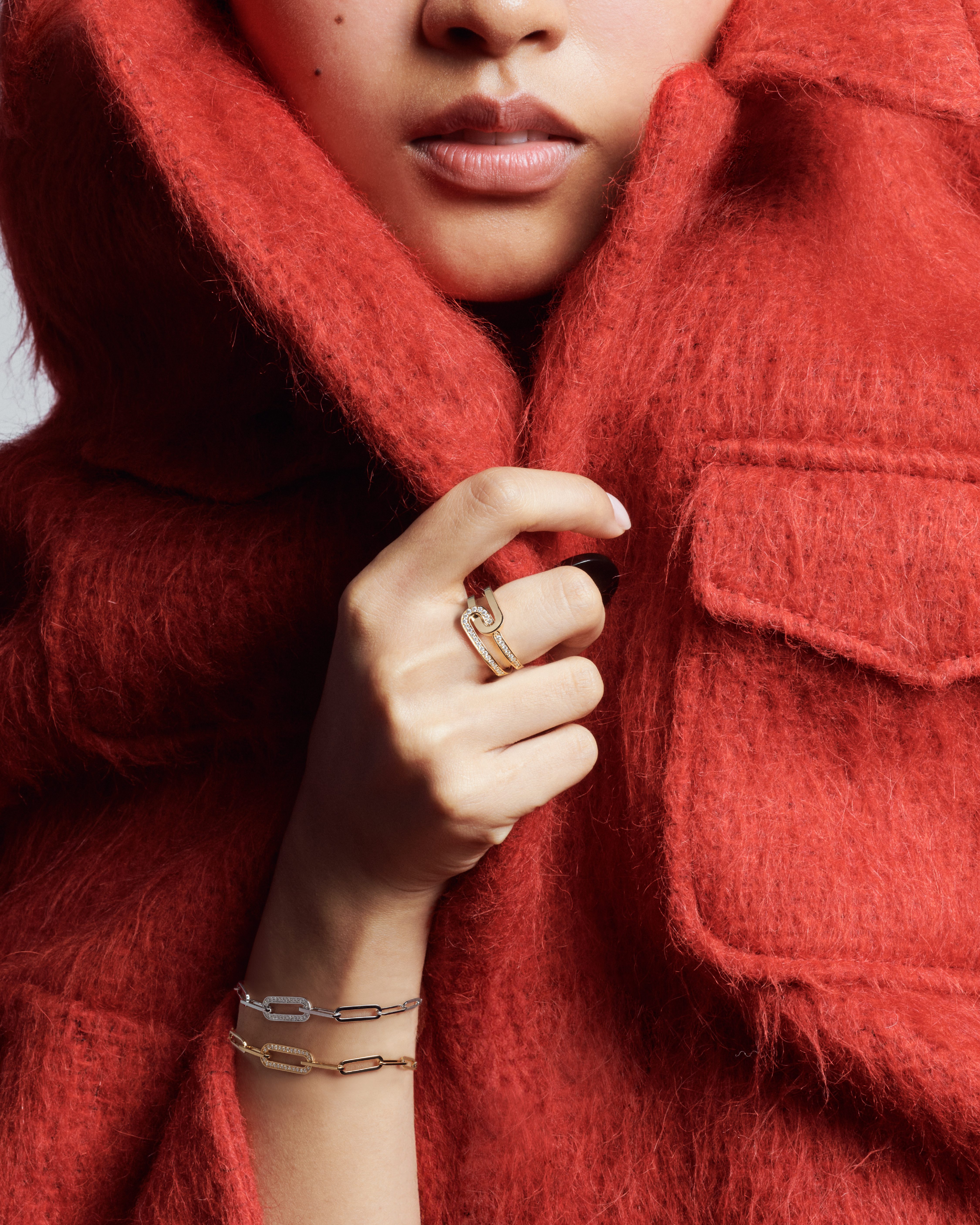 DINH VAN MAILLON RING STAR YELLOW GOLD AND DIAMONDS MAILLON BRACELET YELLOW GOLD AND DIAMONDS BRACELET MAILLON WHITE GOLD AND DIAMONDS