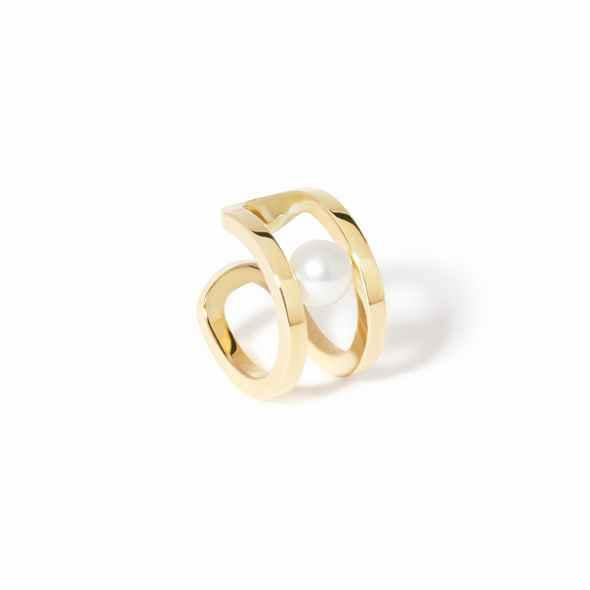 DINH VAN MAILLON PERLE BAGUE D OREILLE OR JAUNE ET PERLE D AKOYA