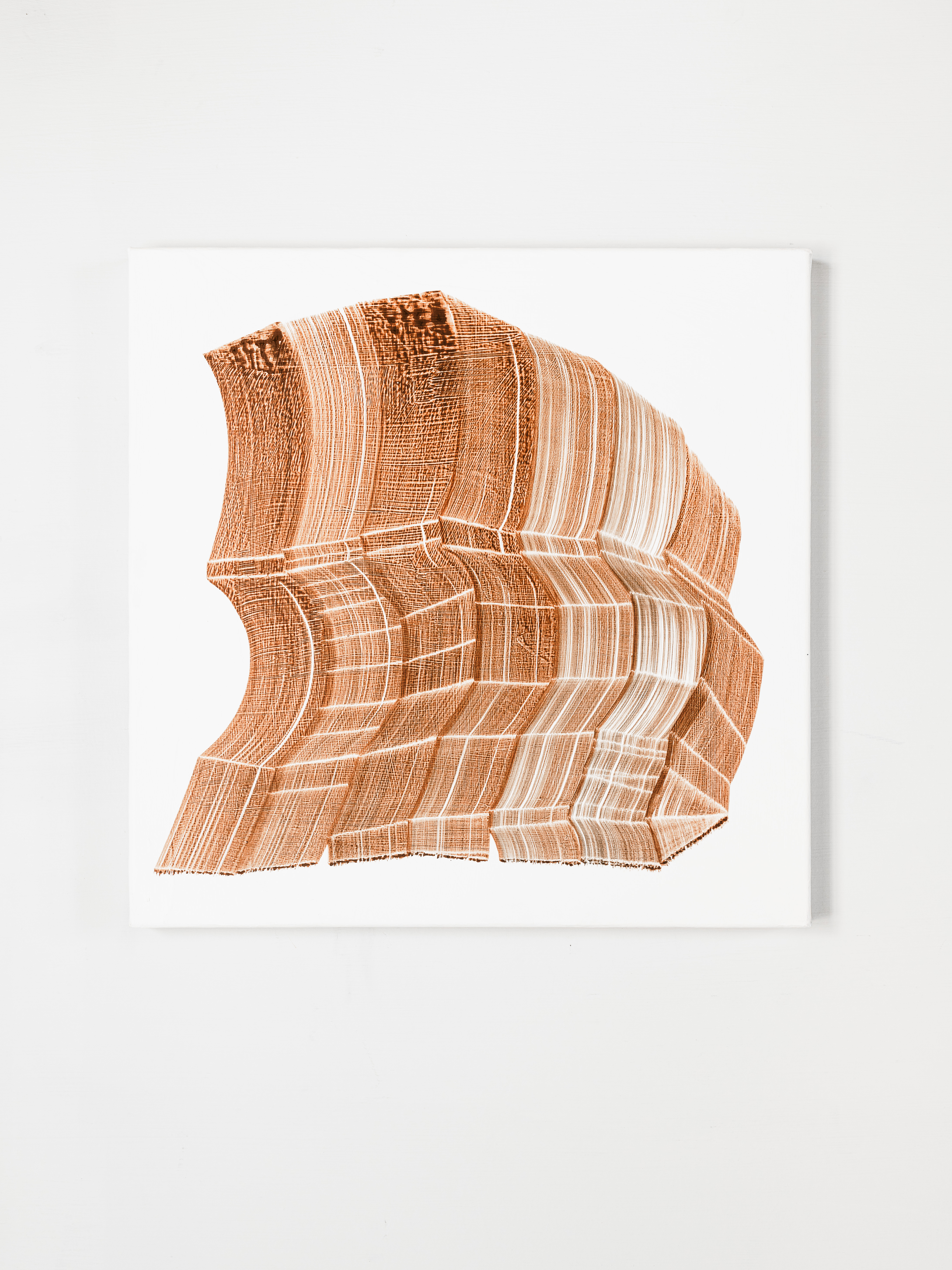 GALERIE MESTDAGH TIFFANY BOUELLE FEMME OBJET BRUN 2024 ACRYLIC ON CANVAS SIGNED AND DATED ON THE BACK 60CM X 60CM