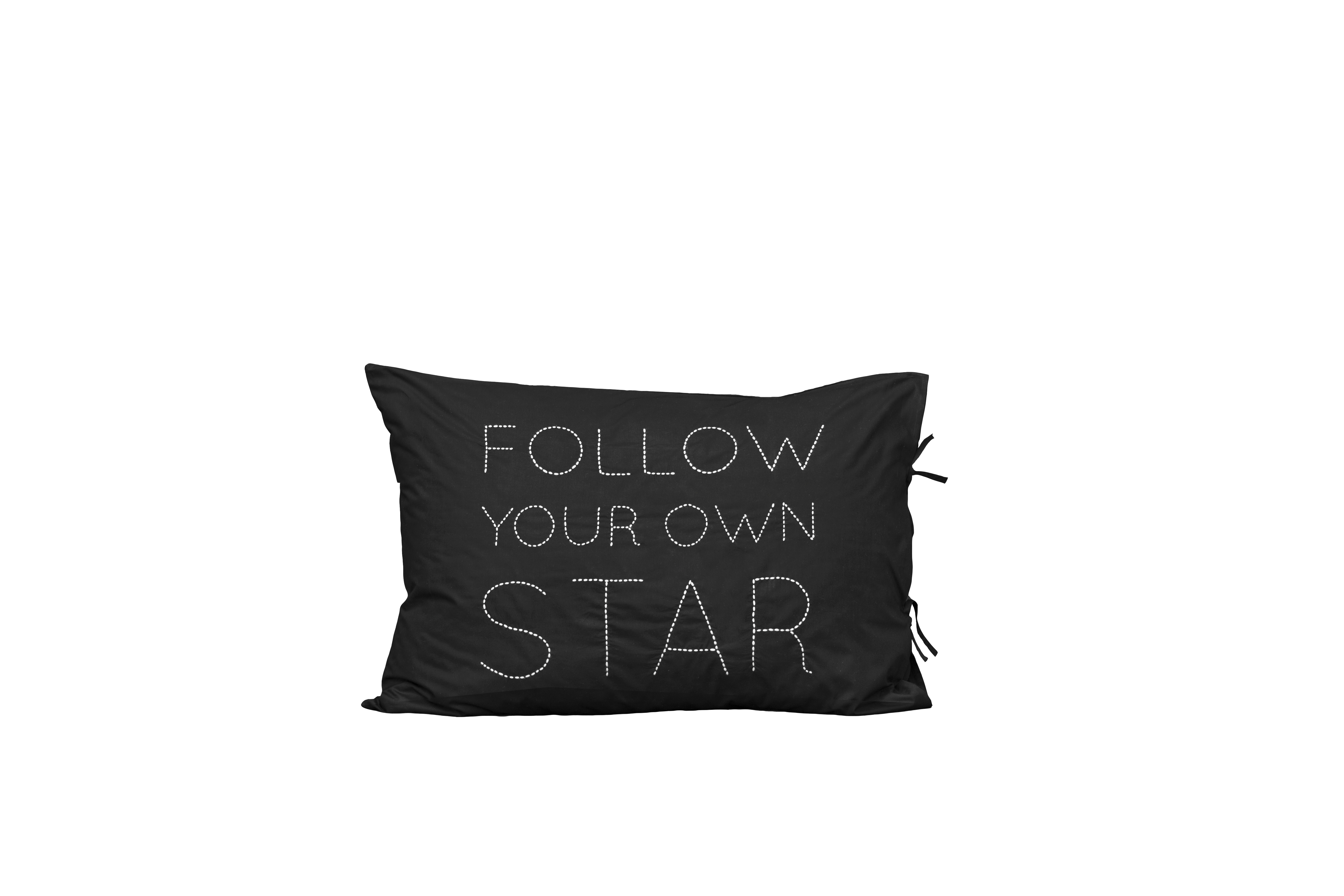 VALERIE BARKOWSKI ORPHEUS TAIE OREILLER BLACK FOLLOW ECRU CREDIT TANIA PANOVA 80A165EUR