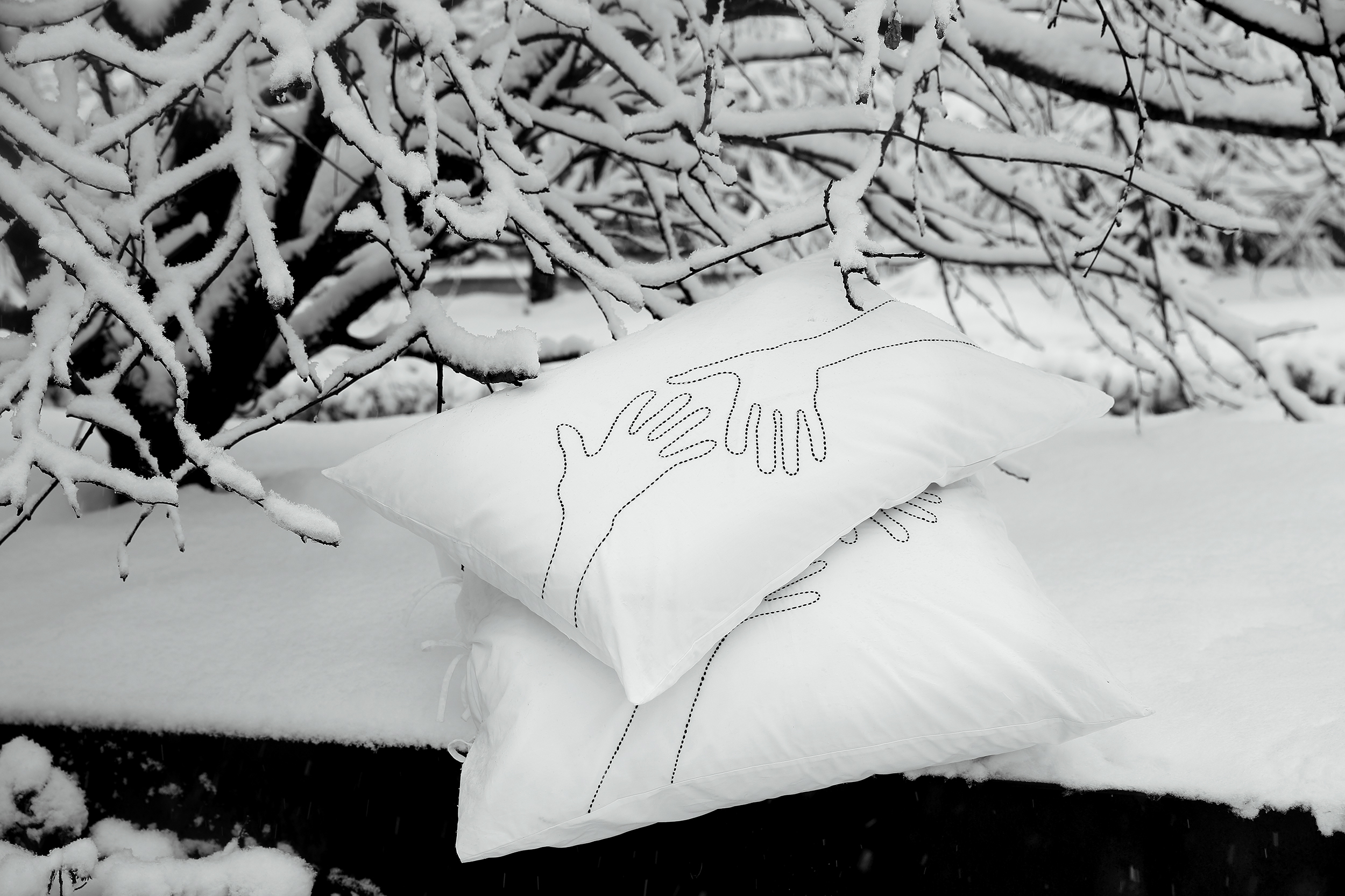 VALERIE BARKOWSKI CAMPAIGN BED LINEN BLANC OTIS NOIR 20 CREDIT TANIA PANOVA