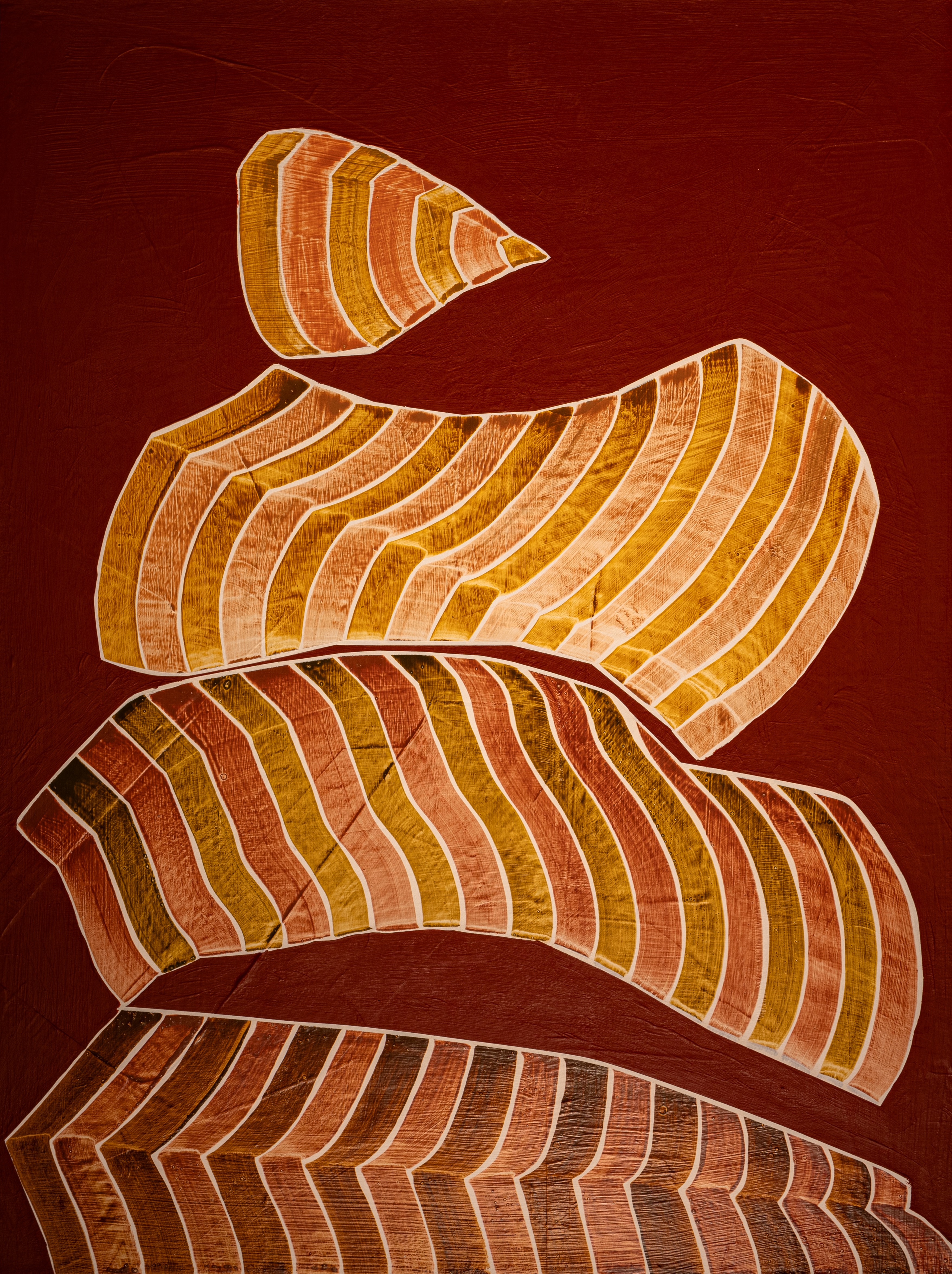 GALERIE MESTDAGH TIFFANY BOUELLE RETOUR D UN VOYAGE AU JAPON PALETTE JAPONAISE 2024 ACRYLIC ON CANVAS SIGNED AND DATED ON THE BACK 100CM X 80CM