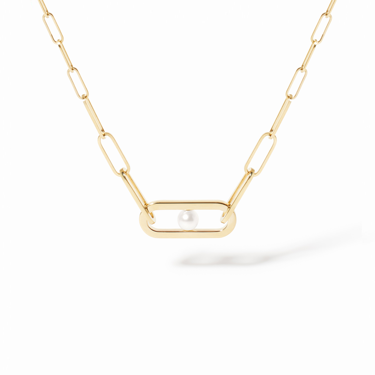 DINH VAN MAILLON PERLE COLLIER PETIT MODÈLE OR JAUNE ET PERLE D AKOYA