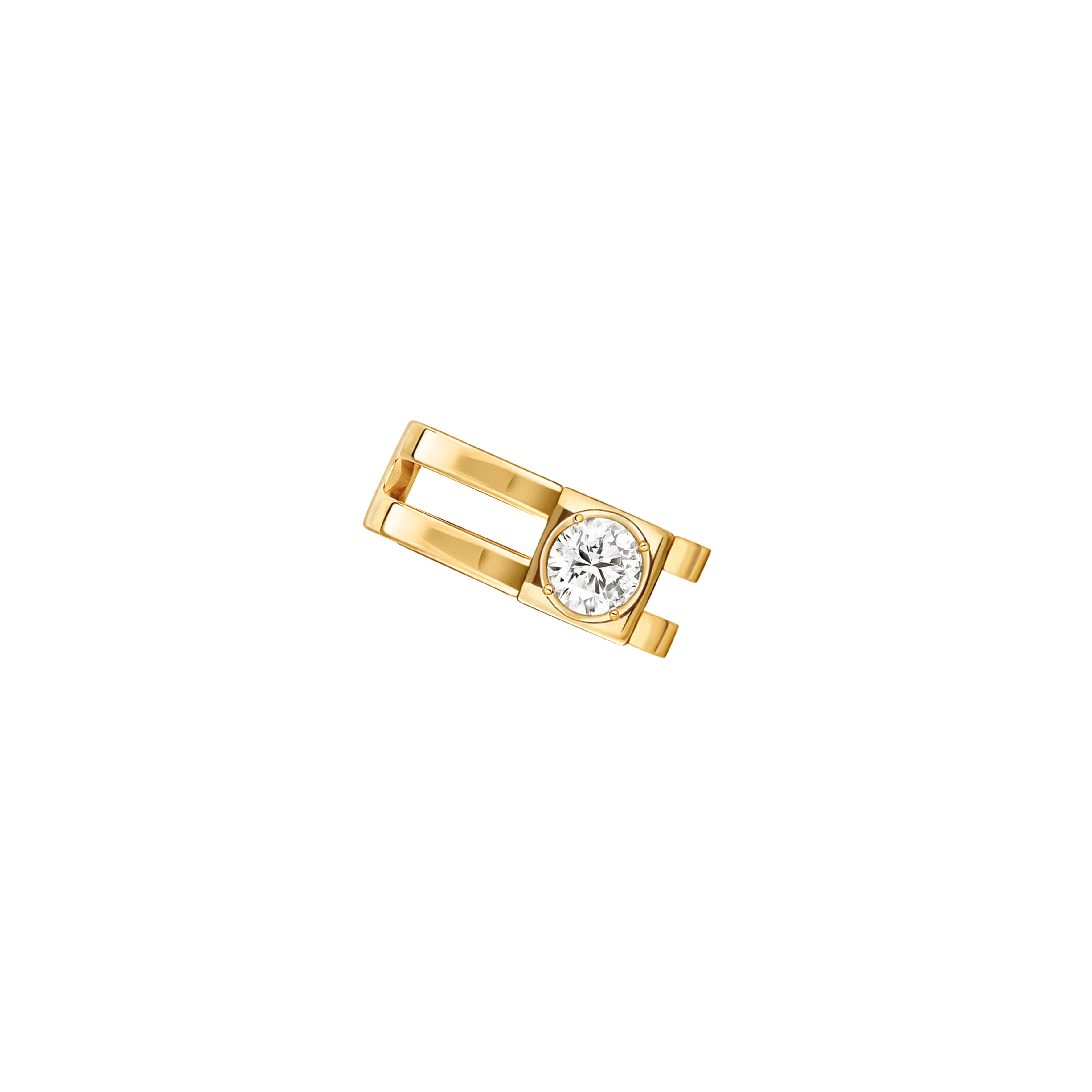 DINH VAN LE CUBE DIAMANT EAR RING 2 ROWS YELLOW GOLD AND DIAMONDS