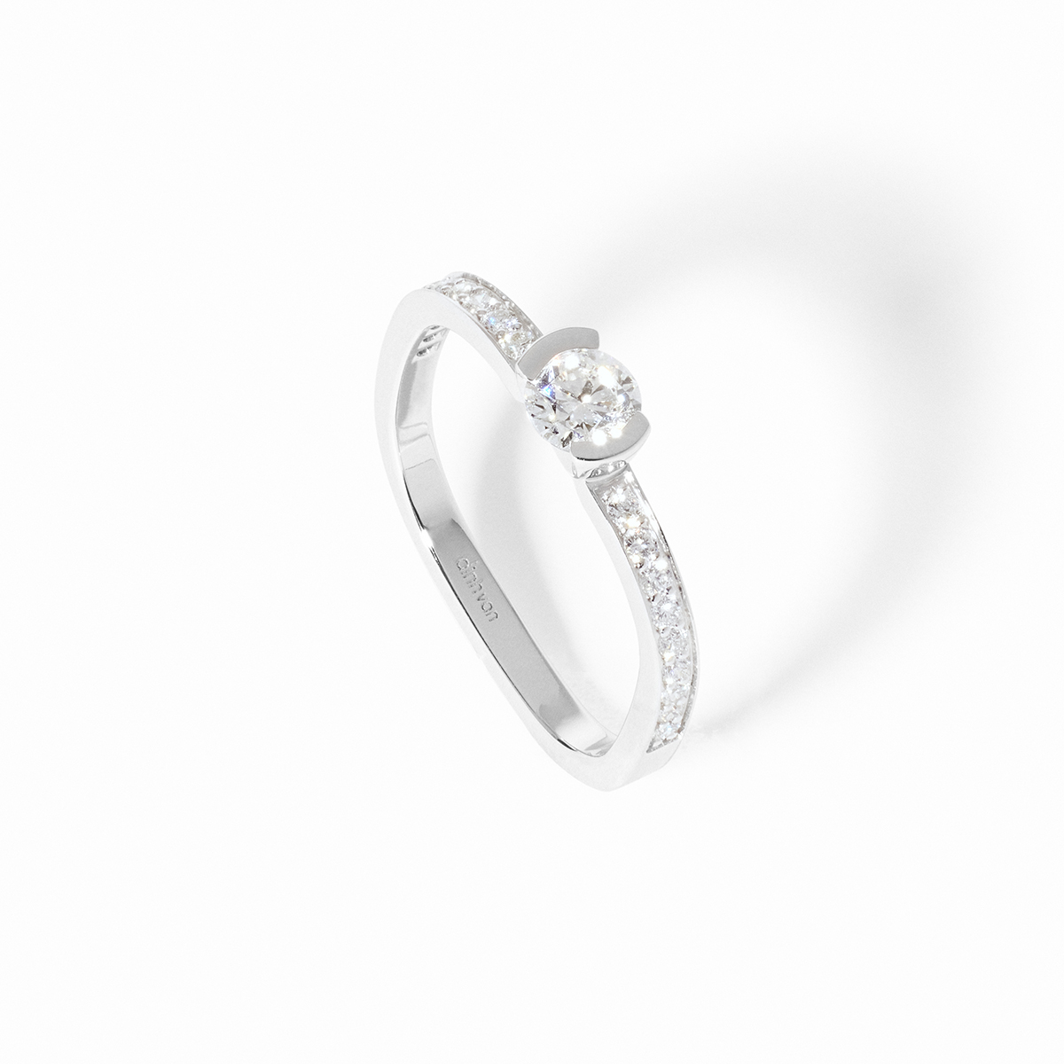 FLORE SMALL ENGAGEMENT RING WHITE GOLD AND DIAMONDS PRICE UPON REQUEST