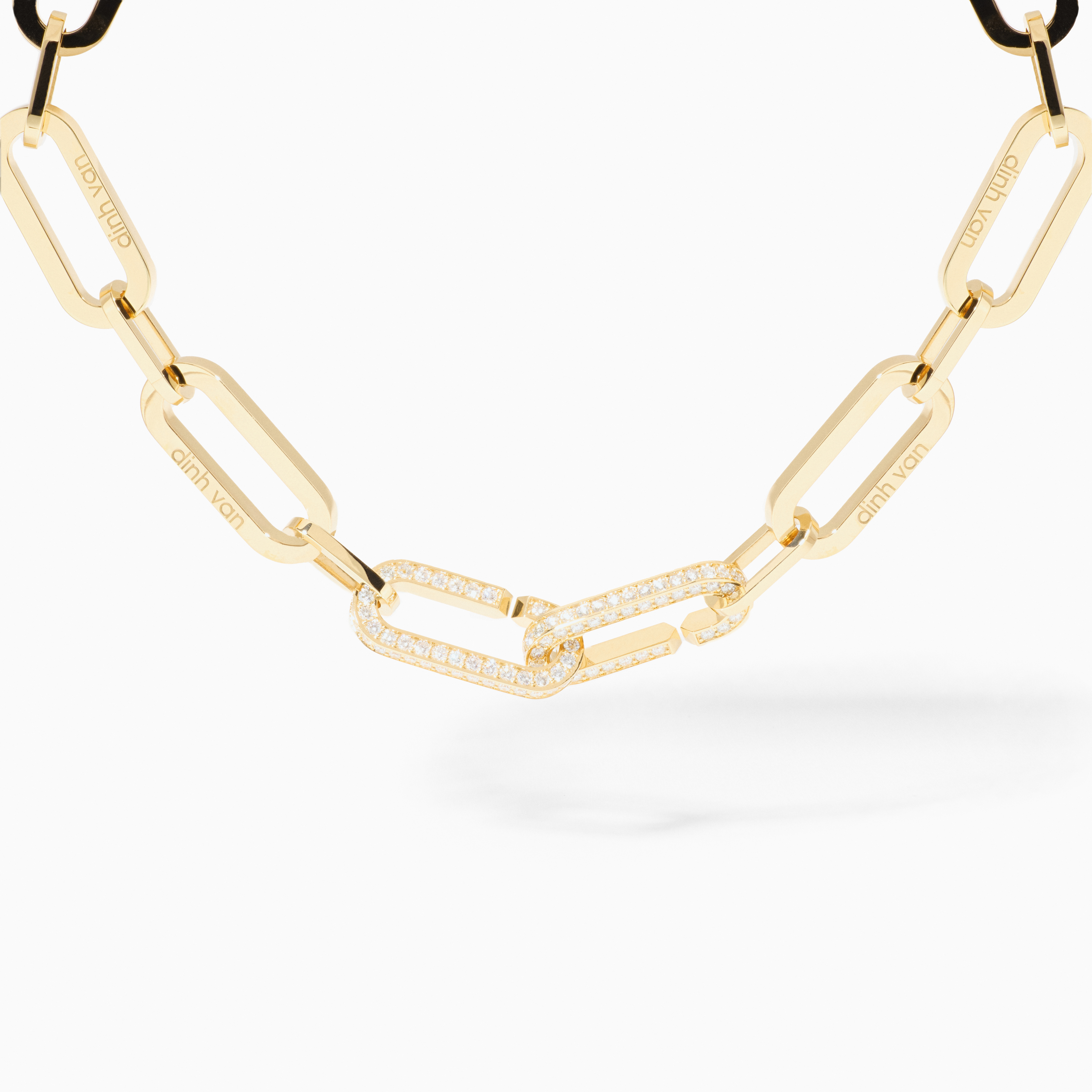 DINH VAN MAILLON NECKLACE PAVE CLASP YELLOW GOLD DIAMONDS 35500EUR 