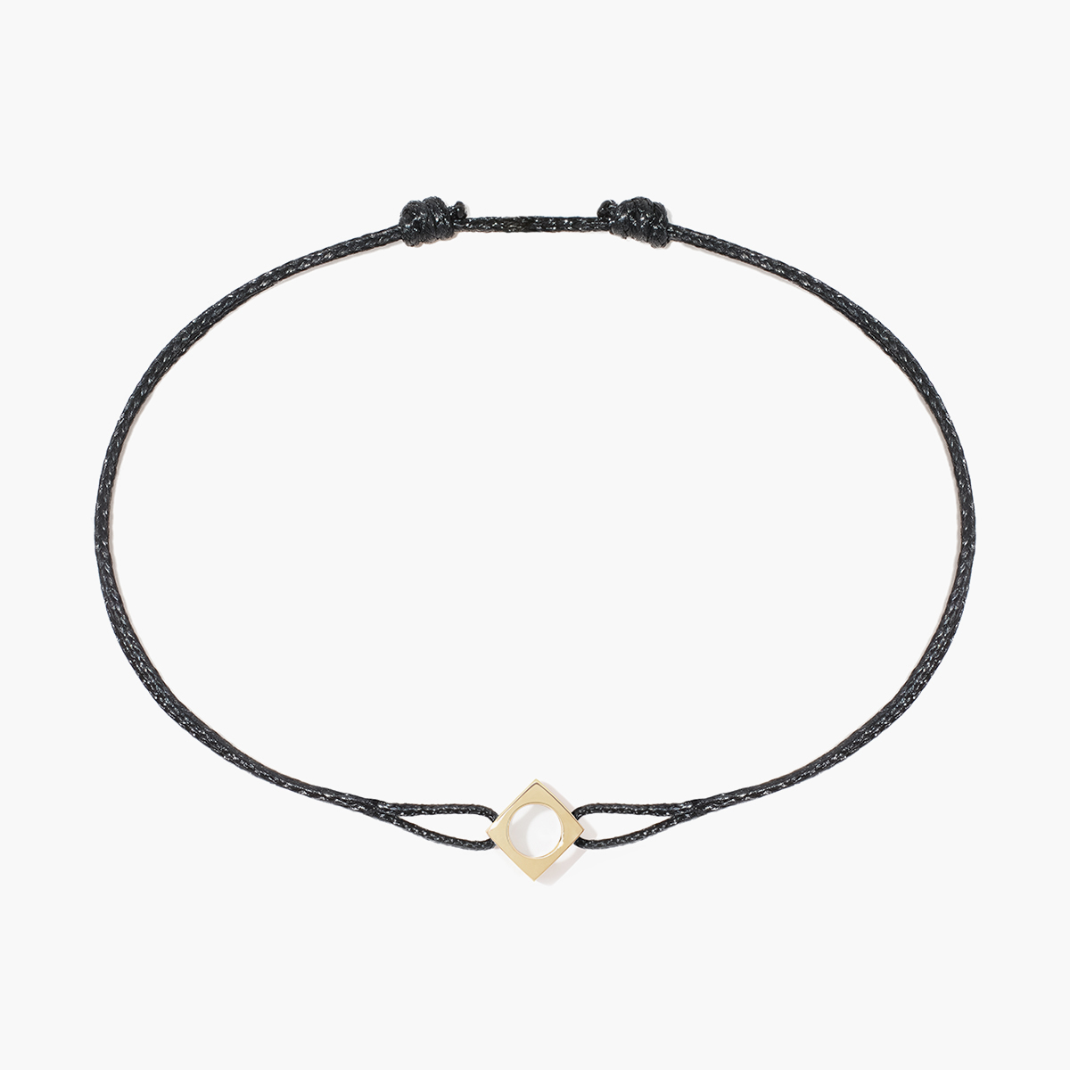 DINH VAN LE PAVE BRACELET ON CORD MIDDLE MODEL YELLOW GOLD