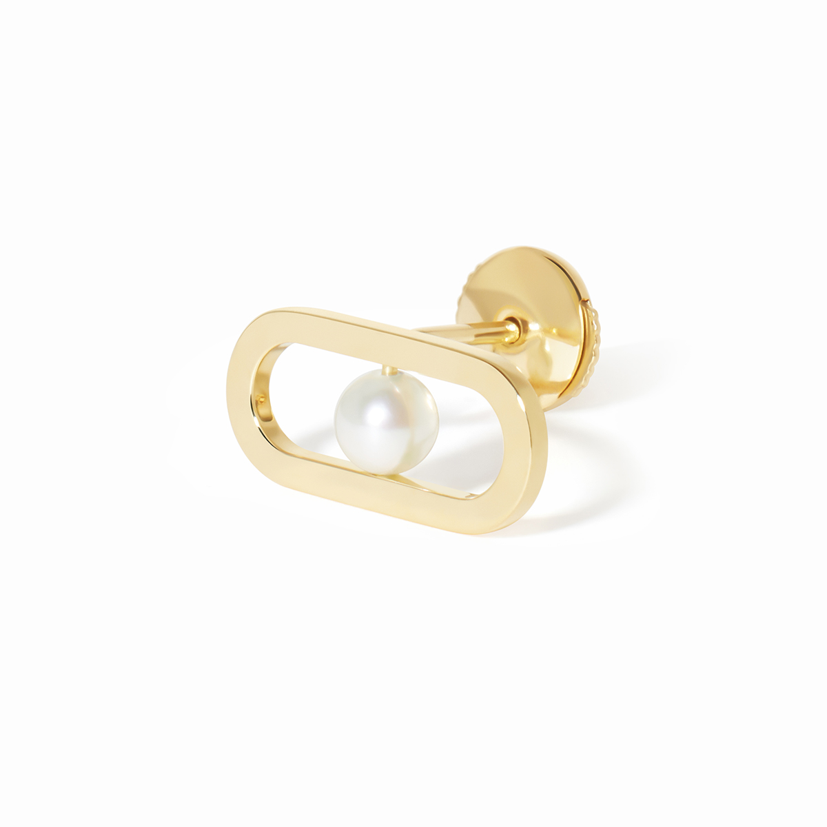 DINH VAN MAILLON PERLE BOUCLE D OREILLE OR JAUNE ET PERLE D AKOYA (2)