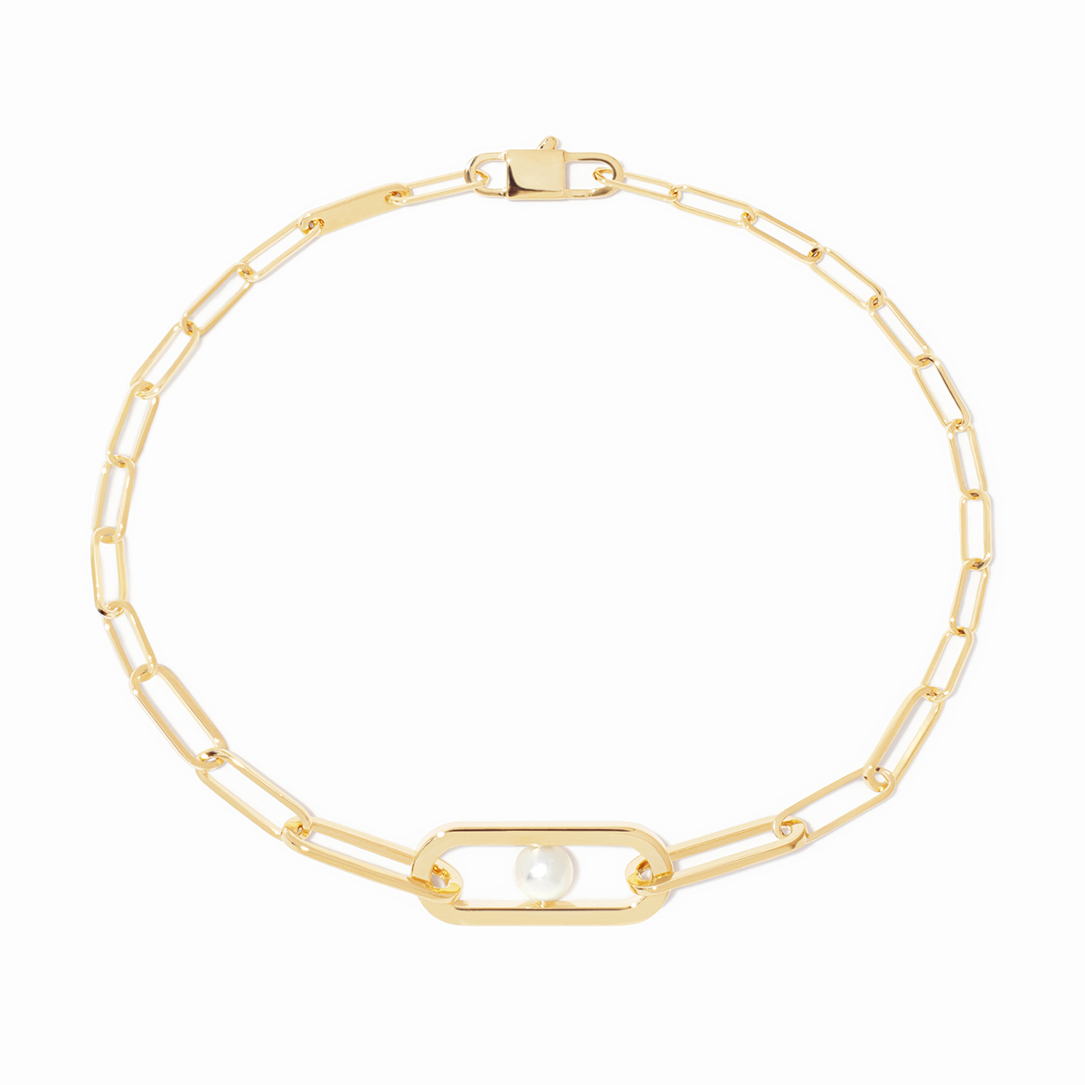DINH VAN MAILLON PERLEBRACELET PETIT MODÈLE OR JAUNE ET PERLE D AKOYA