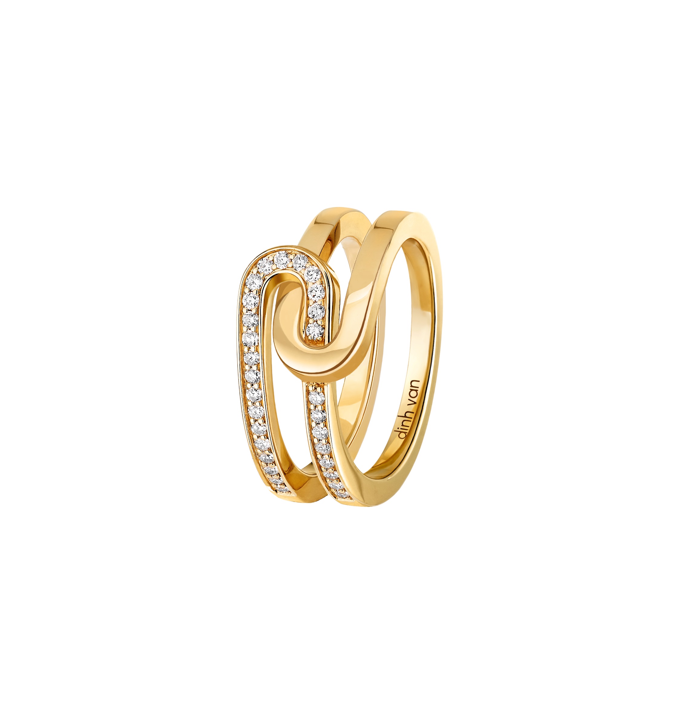 DINH VAN MAILLON RING STAR SM YELLOW GOLD AND DIAMONDS 3450EUR