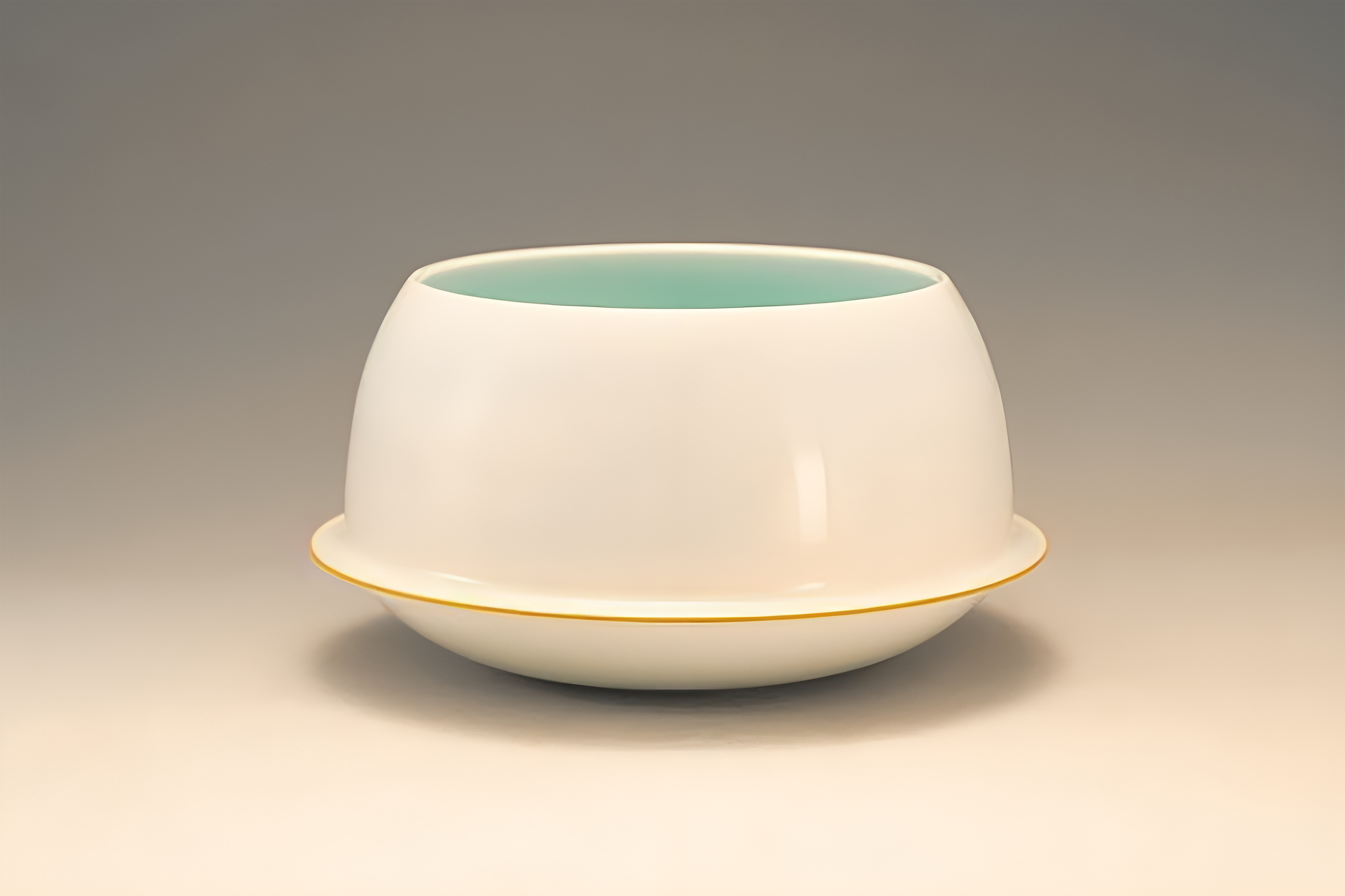 CB26 CHAXARTXART BV XU QUN GAN CELADON GLAZED FOLDED RIM BOWL 2014 PORCELAIN 285MM X 11CM