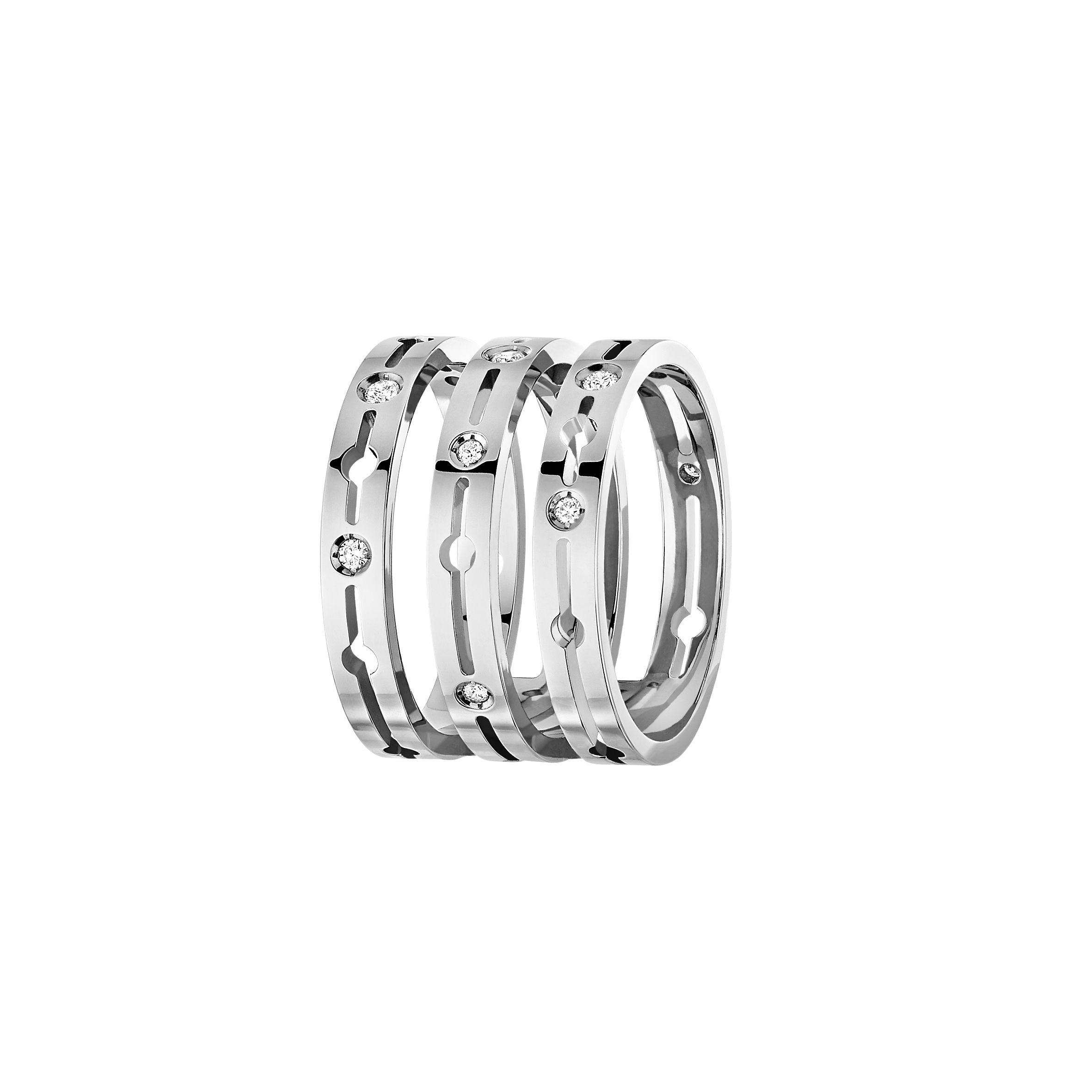 DINH VAN PULSE 3 ROW  RING WHITE GOLD AND DIAMONDS 3570EUR