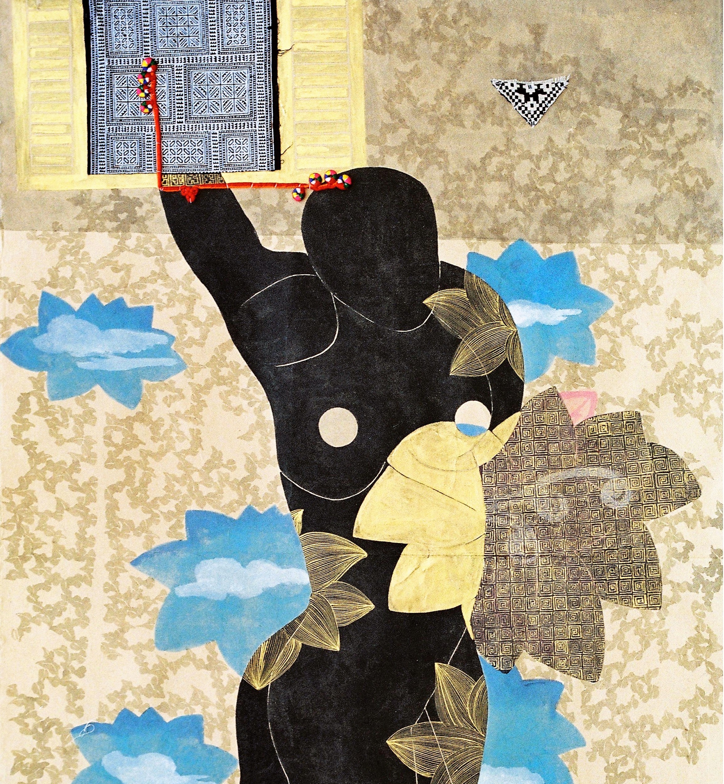 AAF26 RAQUELLE AZRAN VIETNAMESE FINE ART POONG TAPESTRY OF LOVE (DETAIL) 2007 WATERCOLOR 120X80CM 4500EUR