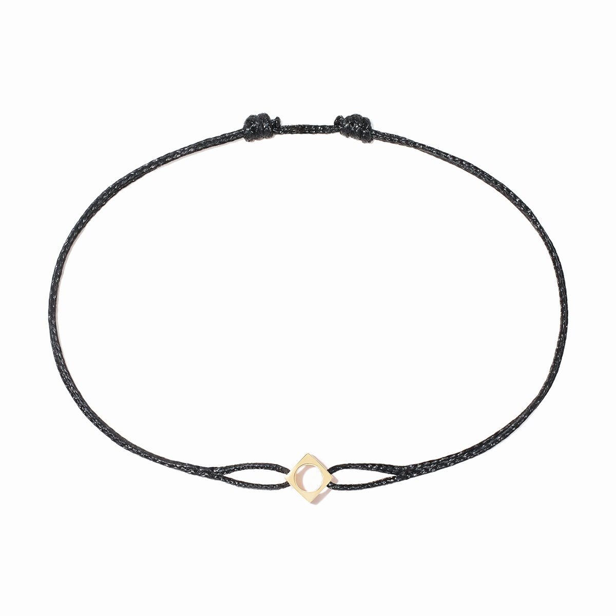 DINH VAN LE PAVE BRACELET ON CORD LITTLE SIZE YELLOW GOLD