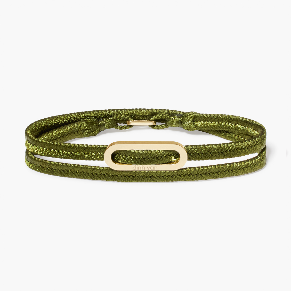 DINH VAN BRACELET TISSE MAILLON VERT KAKI OR JAUNE 1800EUR