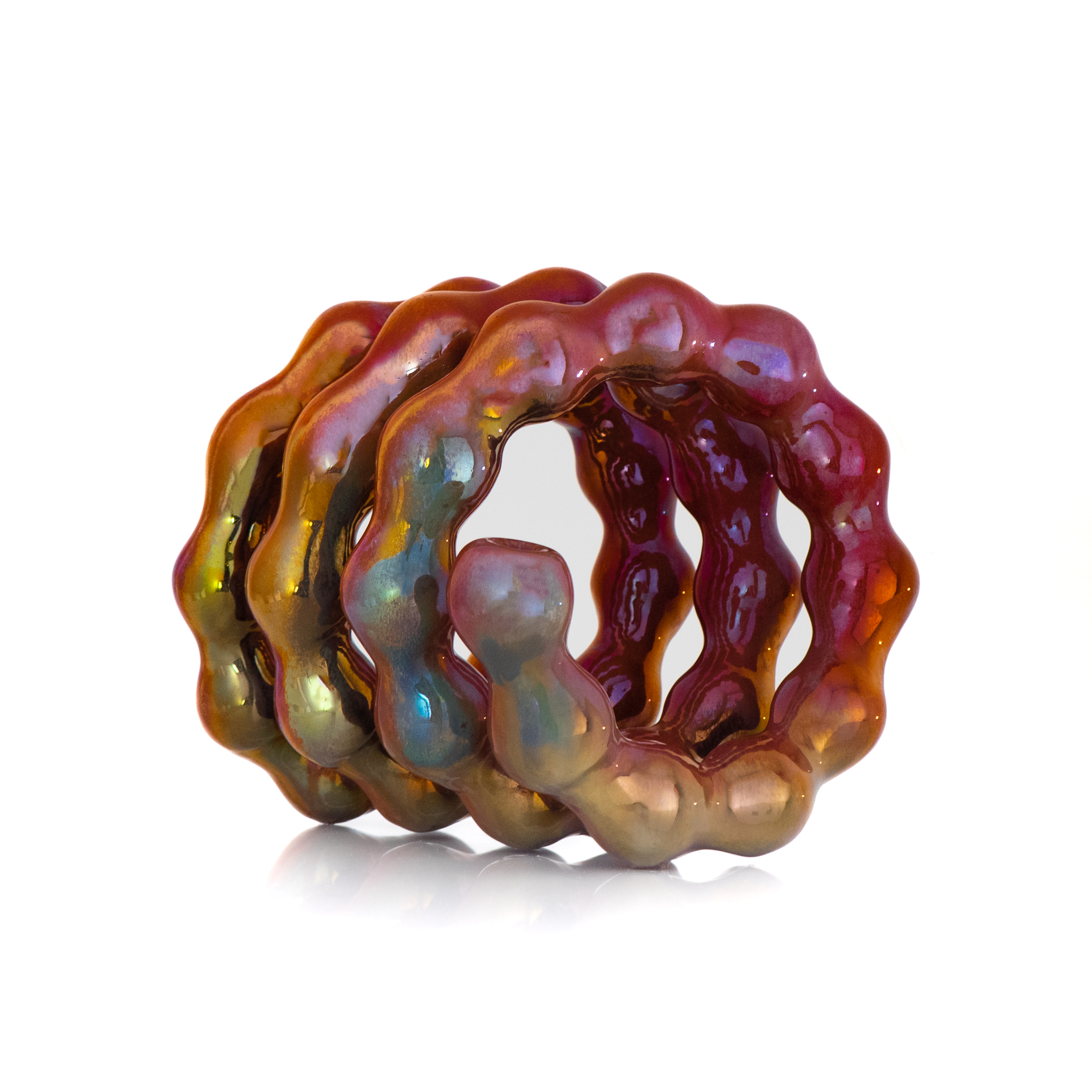 CERAMIC BRUSSELS 2026 ART PRIZE URIEL CASPI COLON IN COPPER RED LUSTER 30CM X 30CM X 30CM 2024 CREDITS MILES WARBURTON