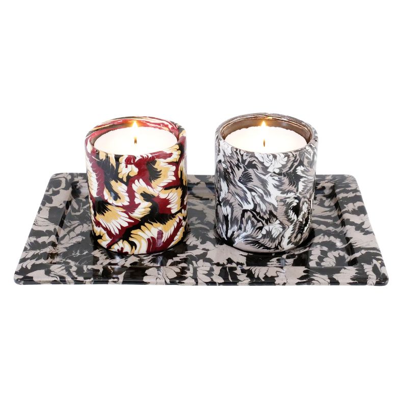 GILLES DEWAVRIN TERRES MELEES CANDLES AND DOUBLE TRAY