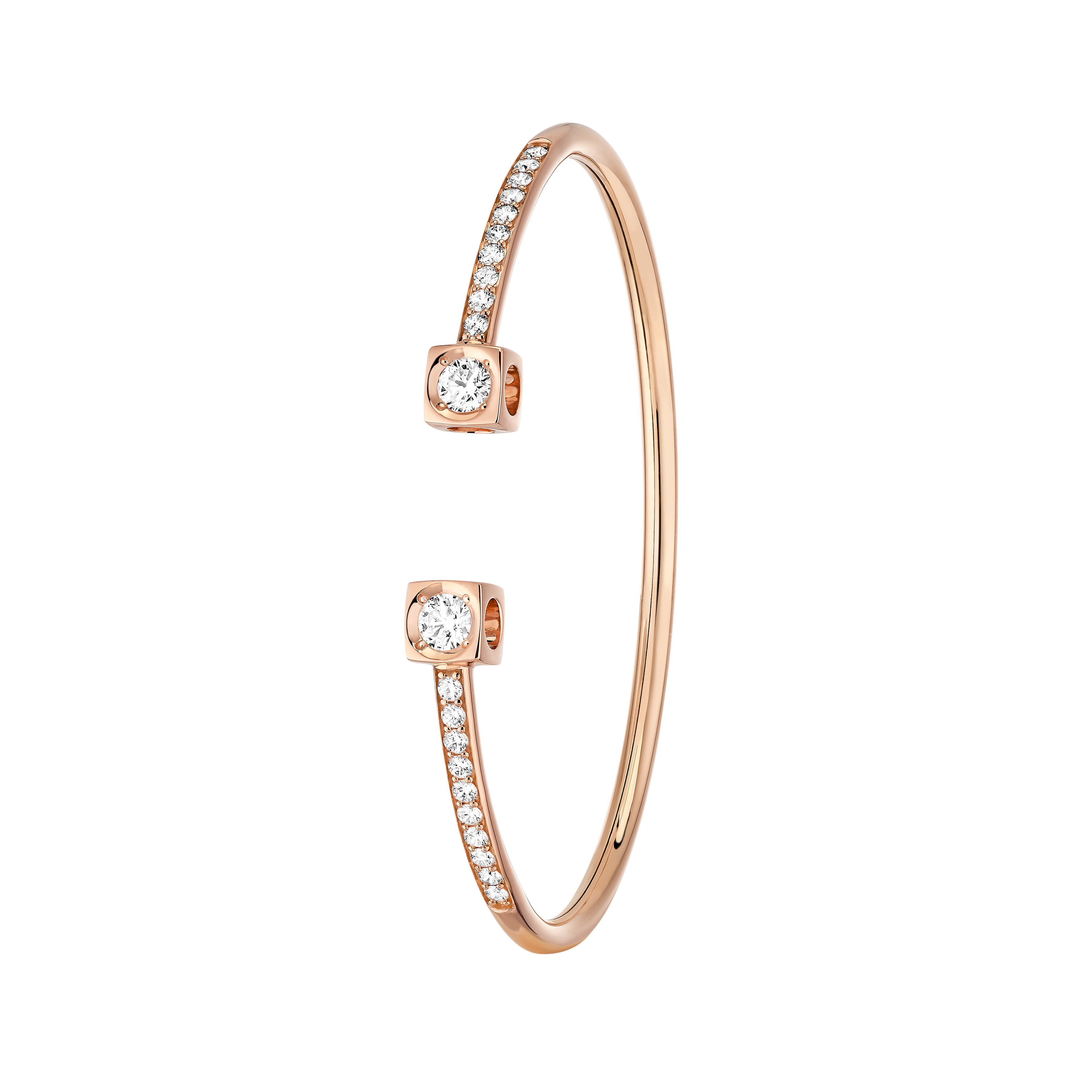 DINH VAN LE CUBE DIAMANT BRACELET FLEX BM PINK GOLD AND DIAMONDS