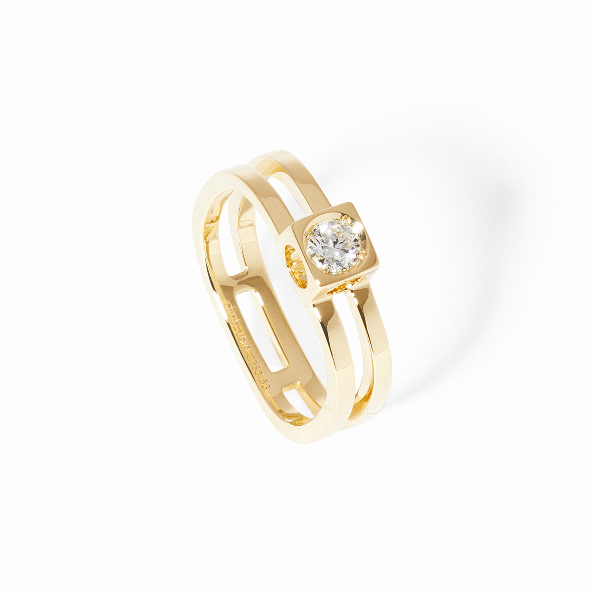 LE CUBE DIAMANT RING YELLOW GOLD AND DIAMOND 2 820 EURO