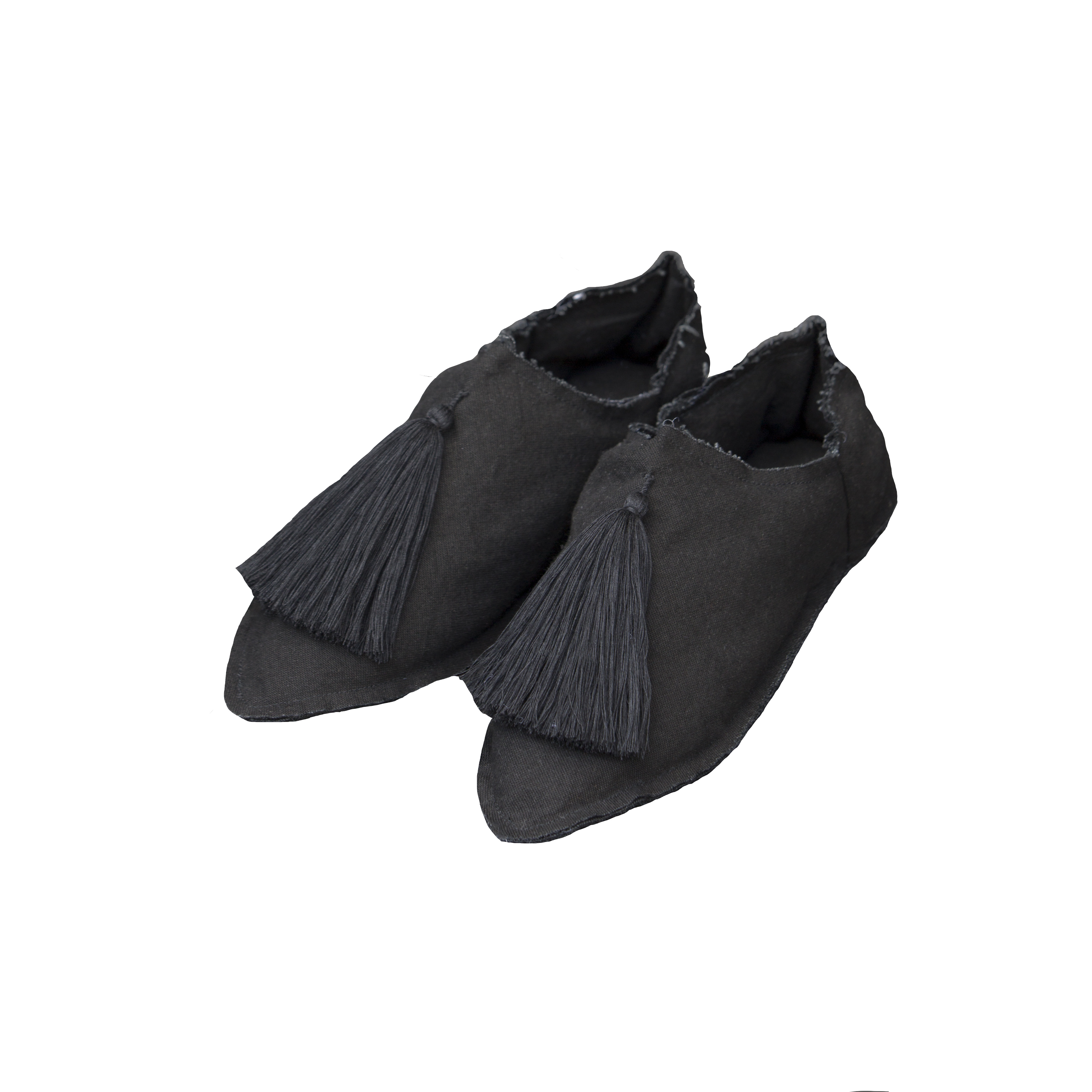 VALERIE BARKOWSKI BABOUCHES POMPON COTTONBLACK CREDIT TANIAPANOVA 50EUR