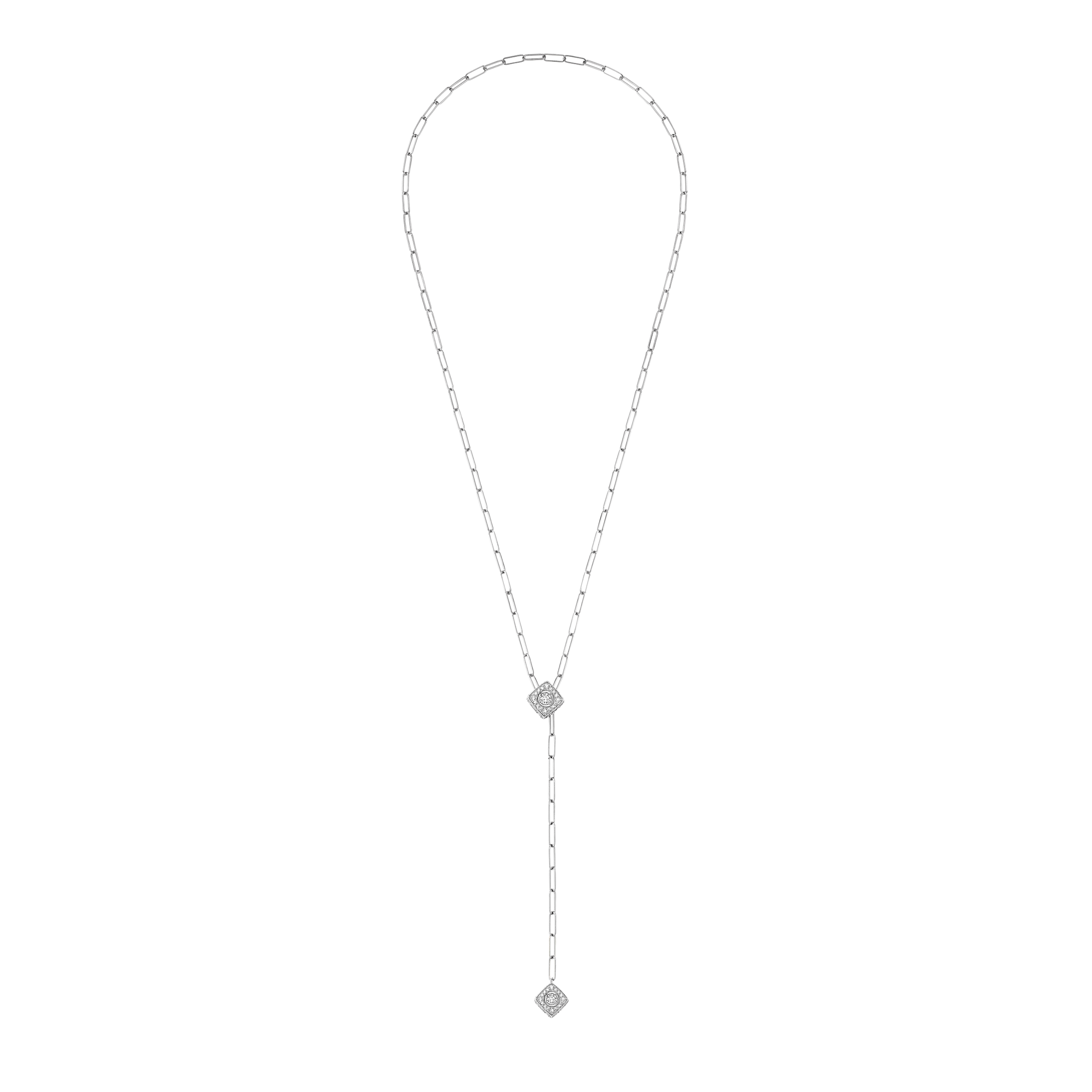 DINH VAN LE CUBE DIAMANT NECKLACE XL AND DIHN VAN CHAIN XL PAVED DINH VAN CHAIN M WHITE GOLD AND DIAMONDS