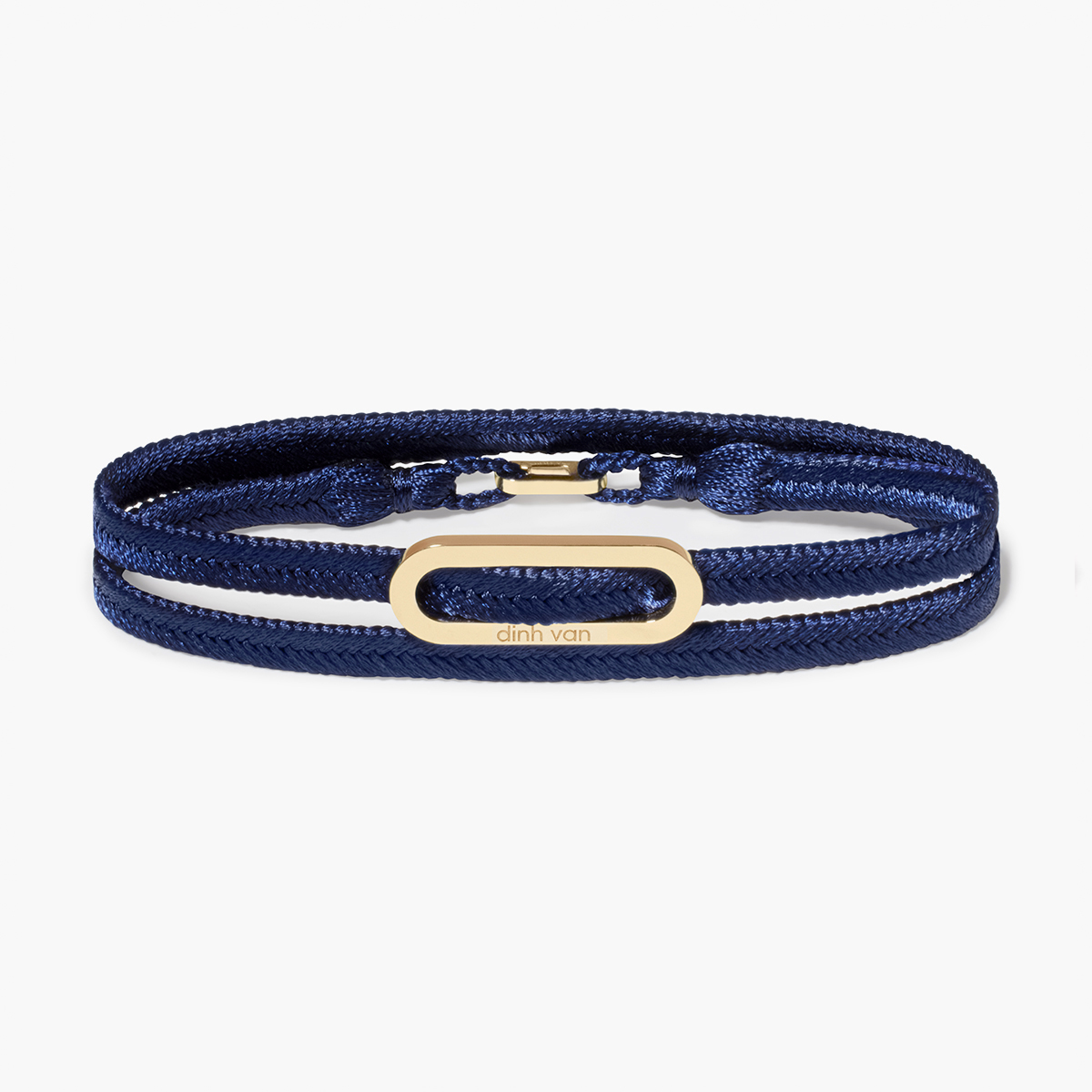 DINH VAN BRACELET TISSE MAILLON BLEU MARINE OR JAUNE 1800EUR