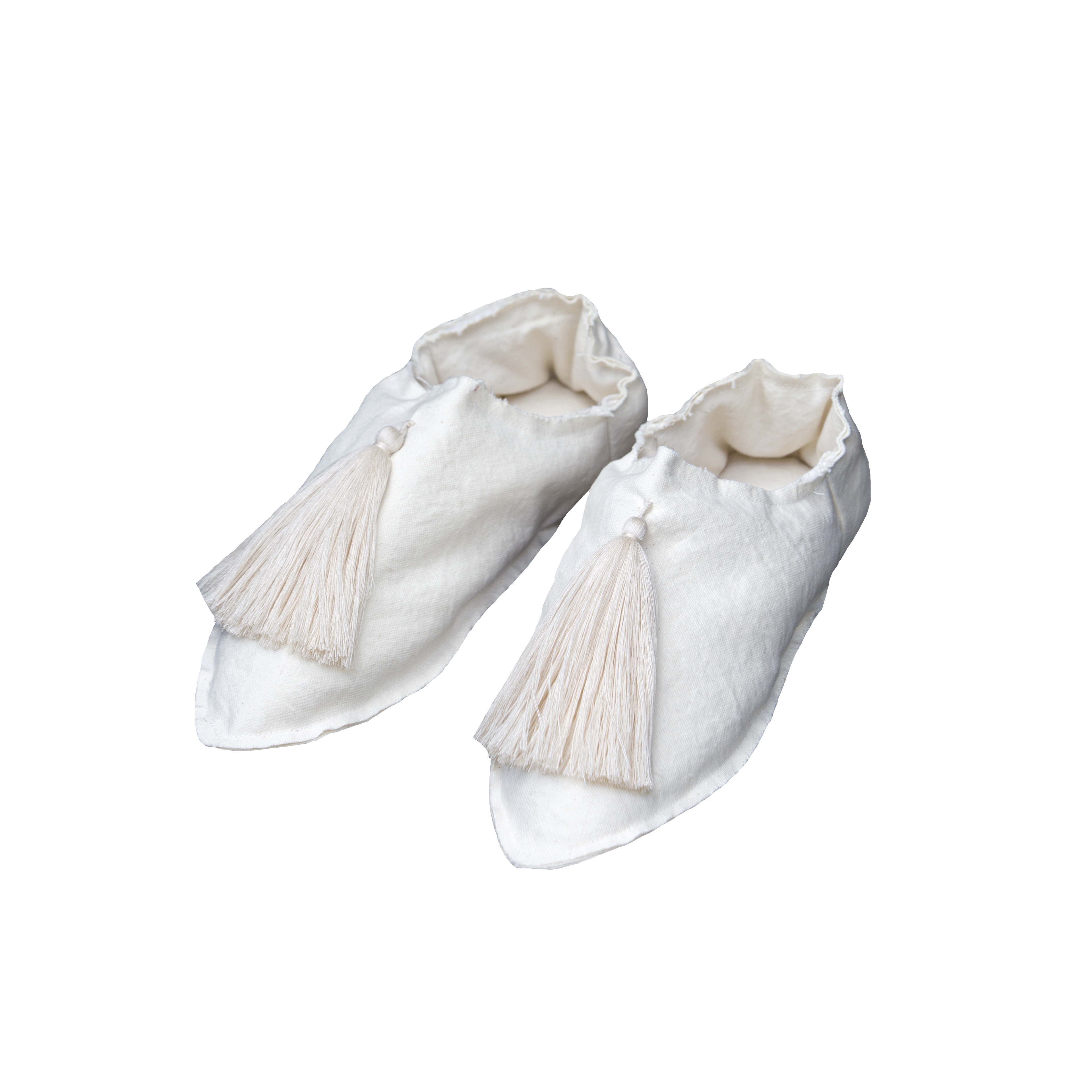 VALERIE BARKOWSKI BABOUCHES POMPON COTTON ECRU CREDIT TANIA PANOVA 50EUR