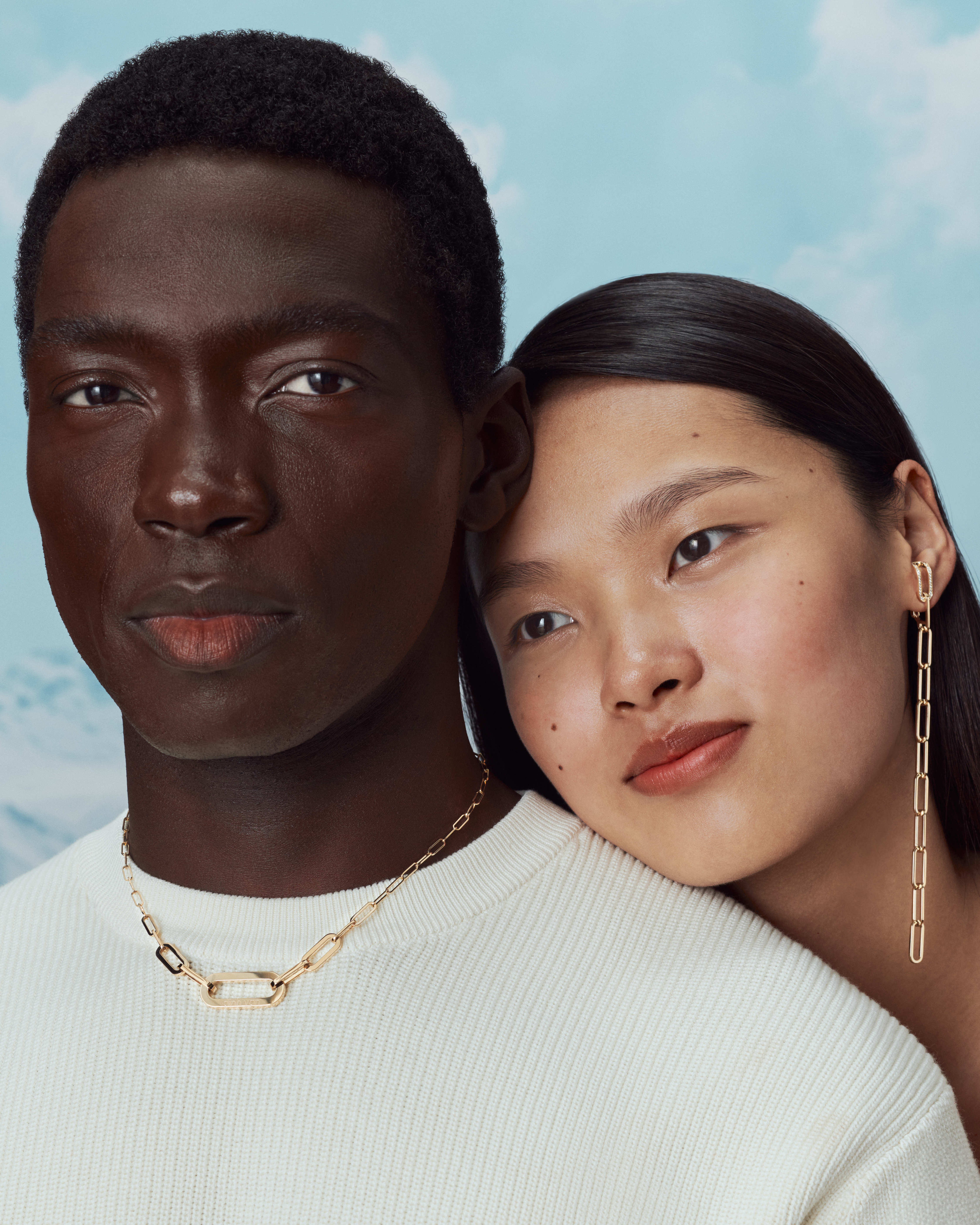 DINH VAN MAILLON NECKLACE XL YELLOW GOLD EARRING MAILLON YELLOW GOLD AND DIAMONDS XL