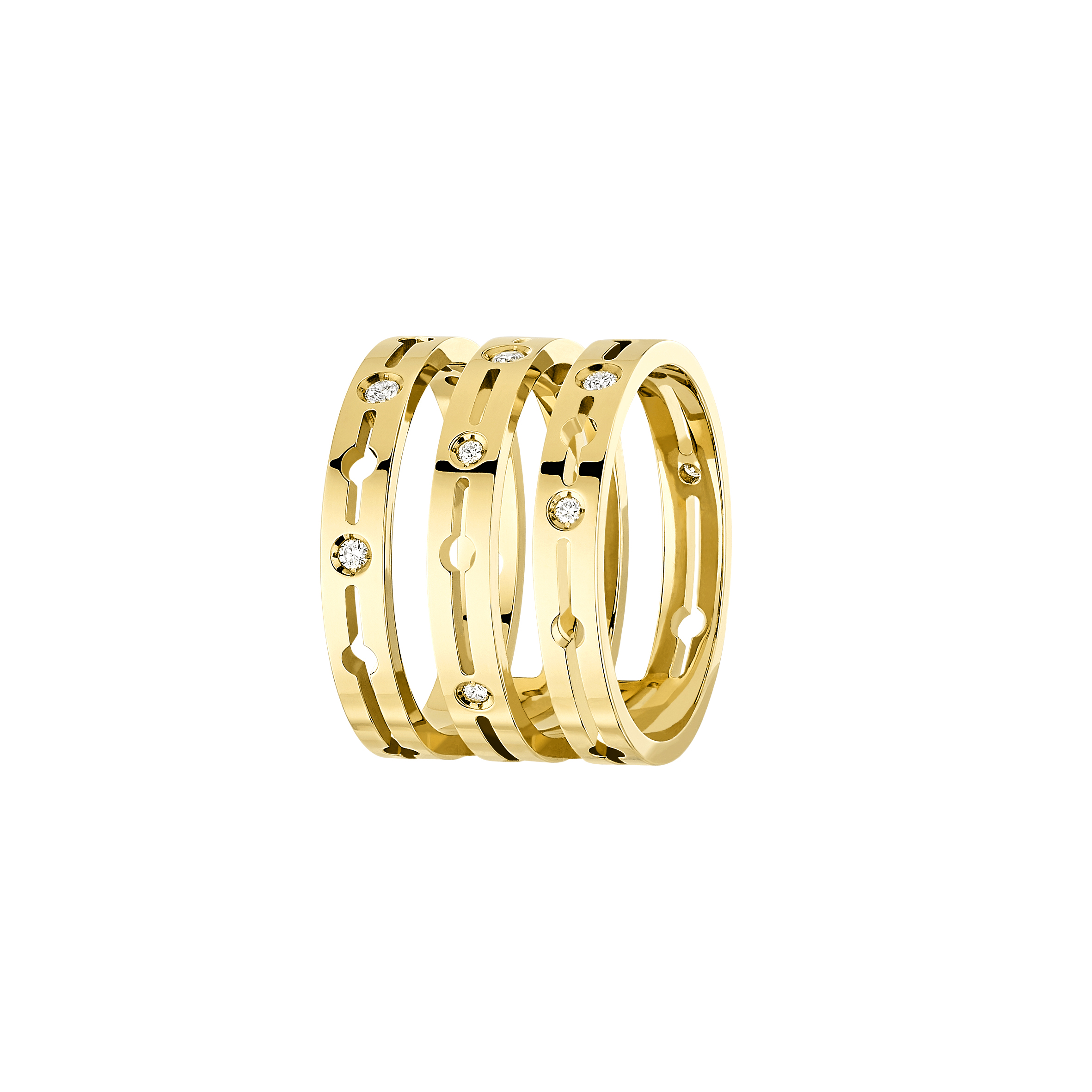 DINH VAN PULSE 3 ROW  RING YELLOW GOLD AND DIAMONDS 3400EUR