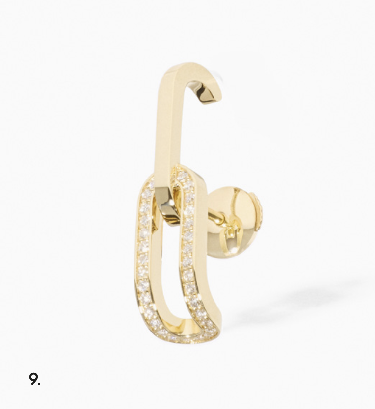 DINH VAN MAILLON MONO EARRING SMALL MODEL YELLOW GOLD DIAMONDS 1700EUR 