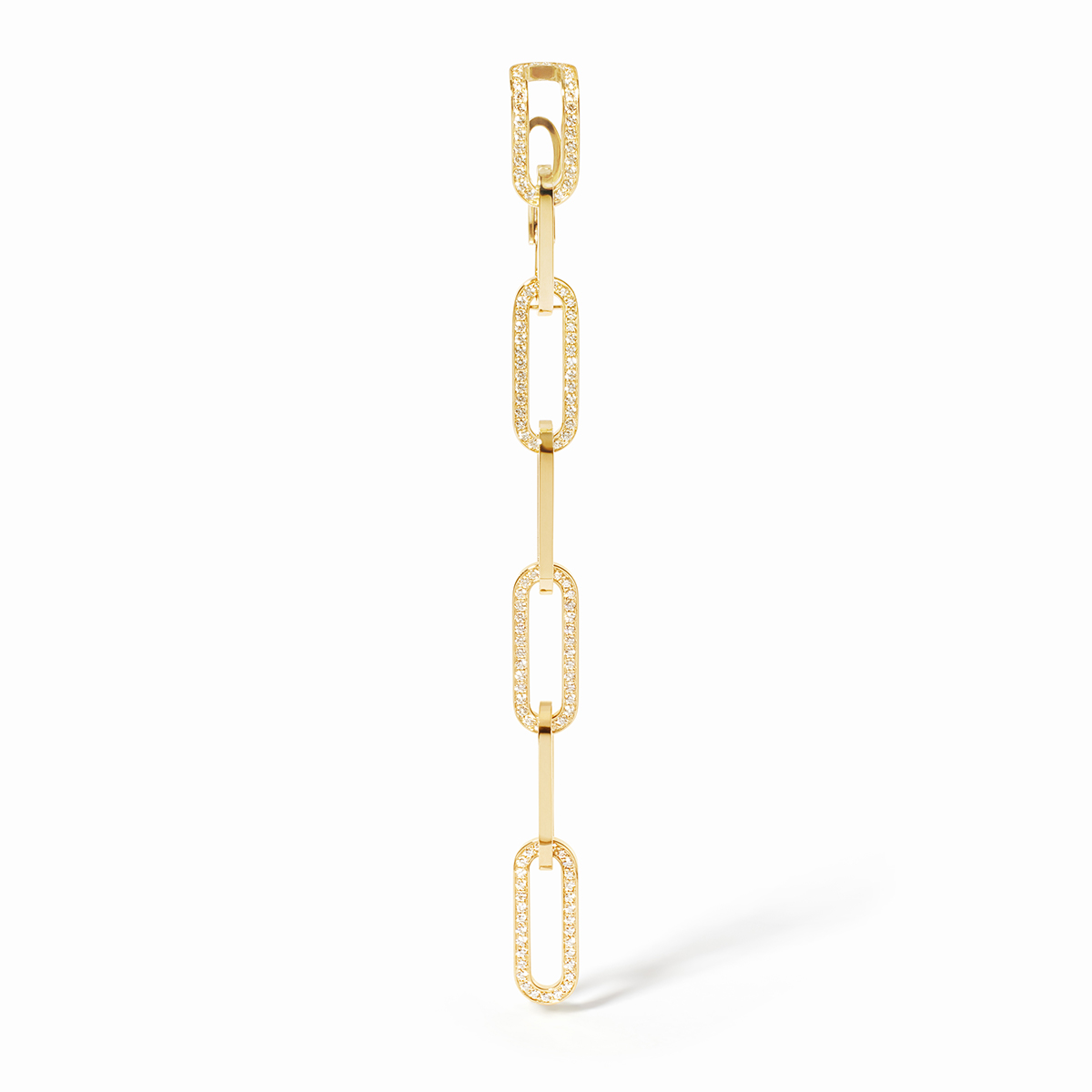 DINH VAN MAILLON PERLE MONO BOUCLE D OREILLE GRAND MODÈLE OR JAUNE ET DIAMANTS