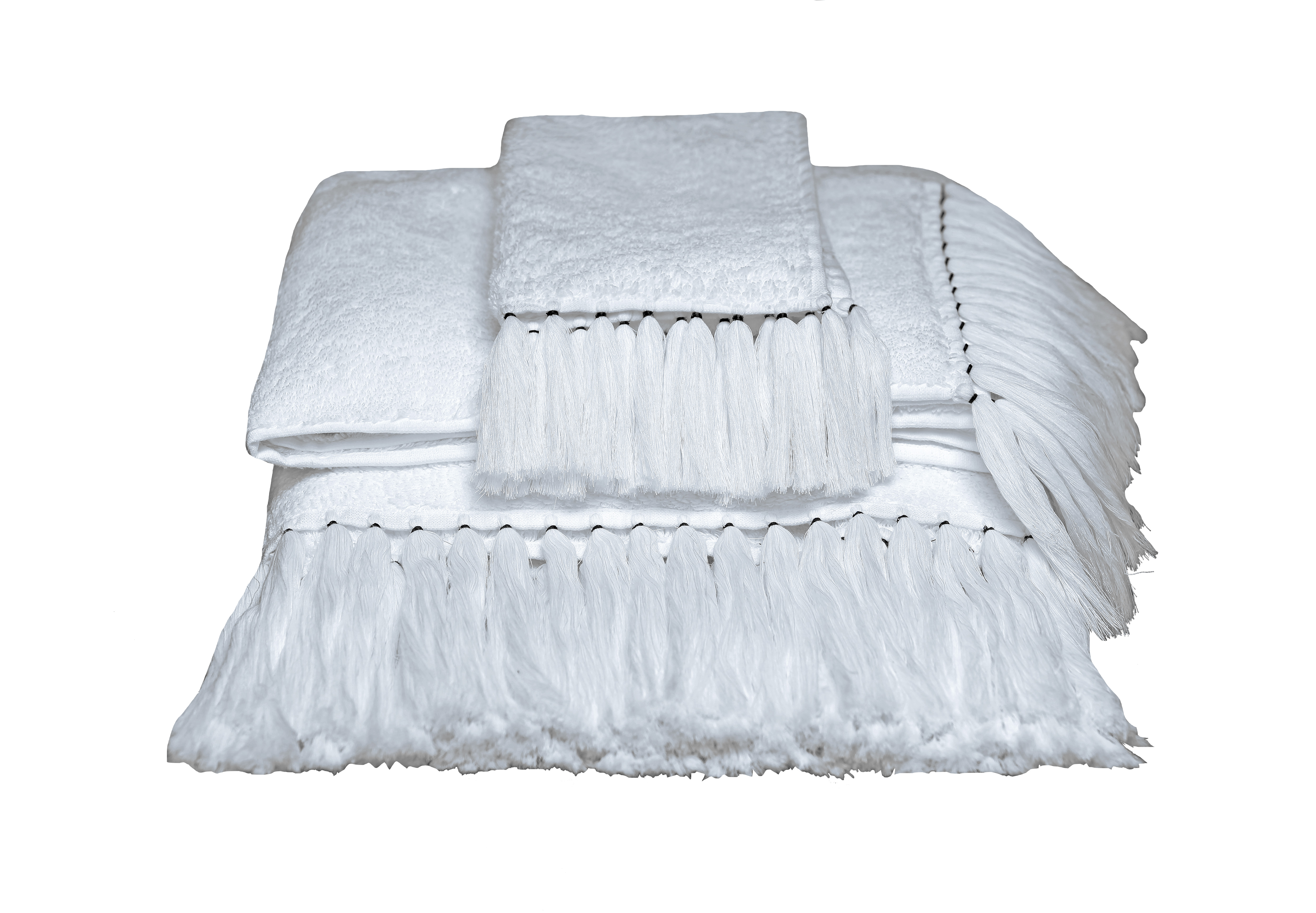 VALERIE BARKOWSKI POLLUX LINGE BAIN EPONGE BLANC FINITION NOIR CREDIT TANIA PANOVA 40A140EUR