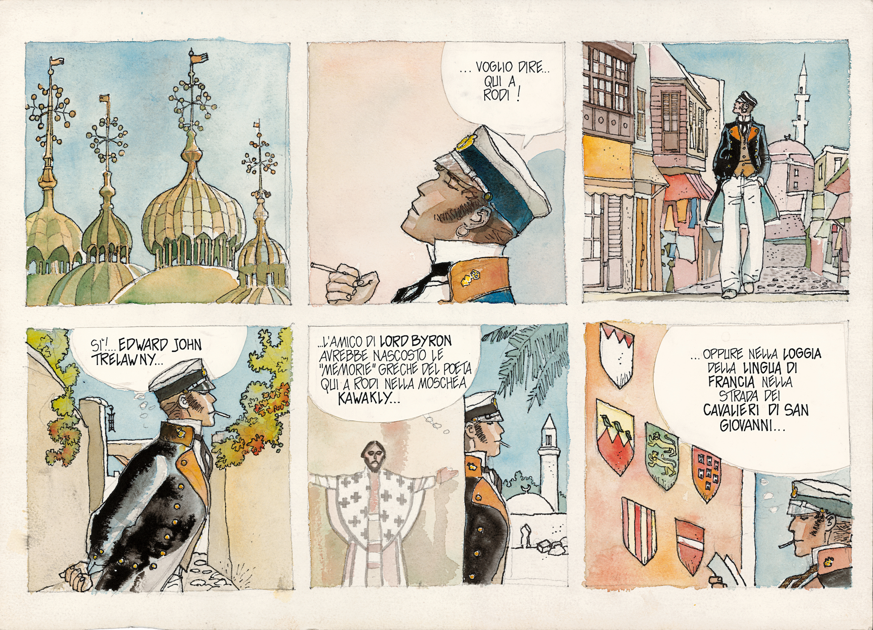 HUGO PRATT GEOGRAPHIES IMAGINAIRES CORTO MALTESE LA MAISON DOREE DE SAMARKAND CREDIT 1980 CONG SA SUISSE ALL RIGHTS RESERVED