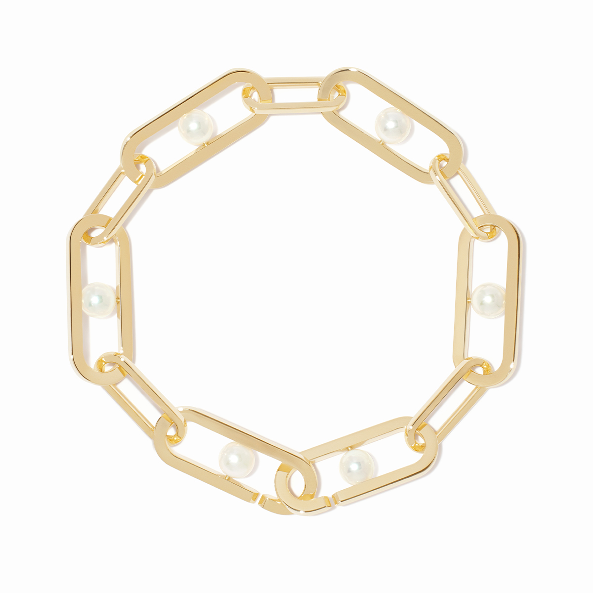 DINH VAN MAILLON PERLE BRACELET GRAND MODÈLE OR JAUNE ET PERLE D AKOYA