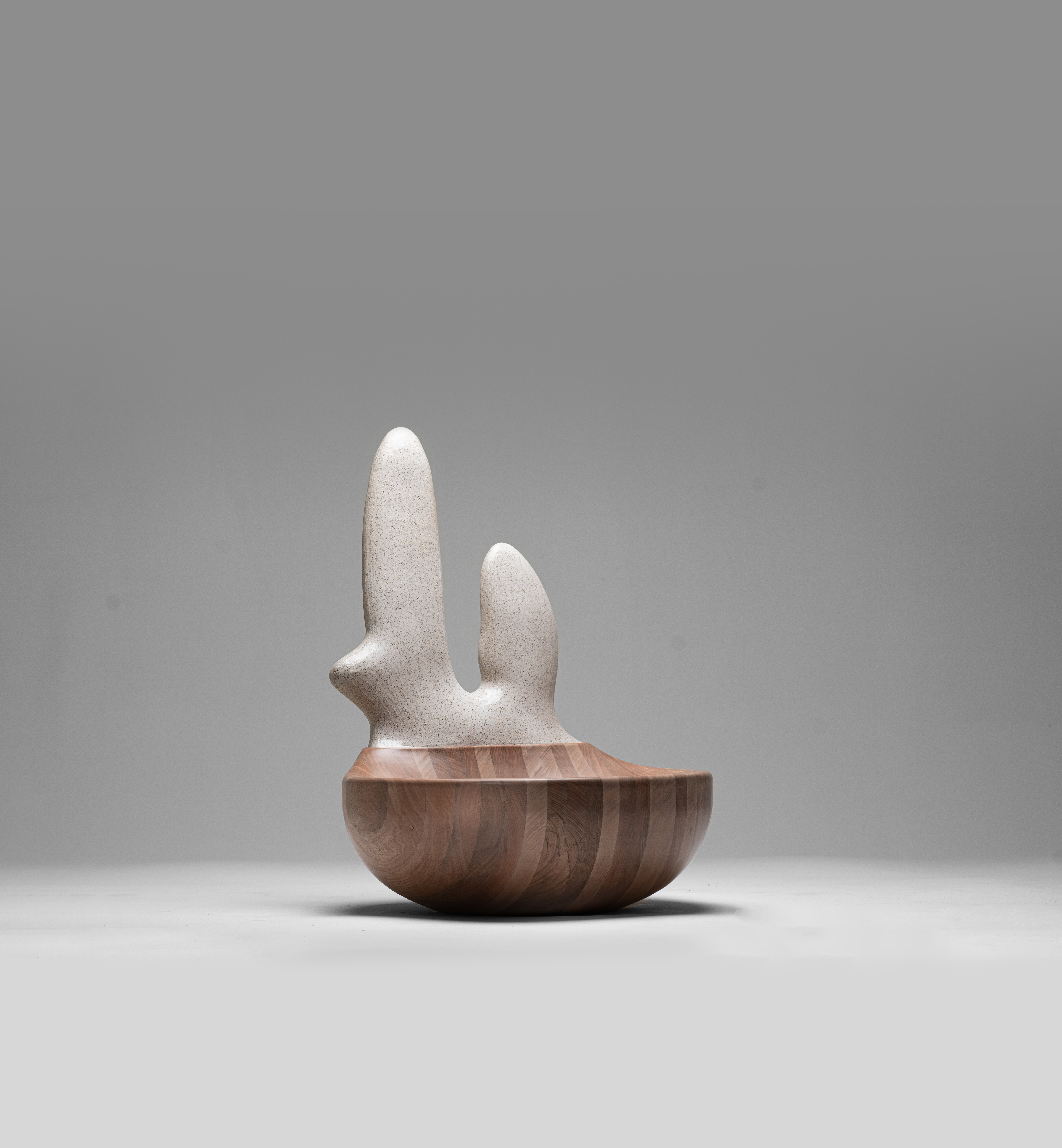 CB26 BRAZIL MODERNIST ANDRE FERRI FAUTEUIL ARMCHAIR SERES 1 2024 SOLID WOOD AND ENAMELED CERAMICS 90CM X 70CM X 70CM