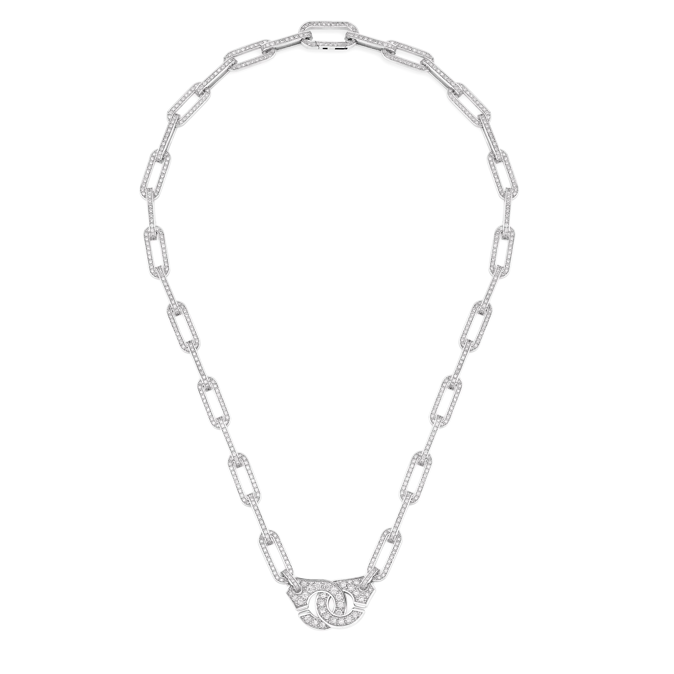 DINH VAN NECKLACE MENOTTES PAVED WHITE GOLD DIAMONDS