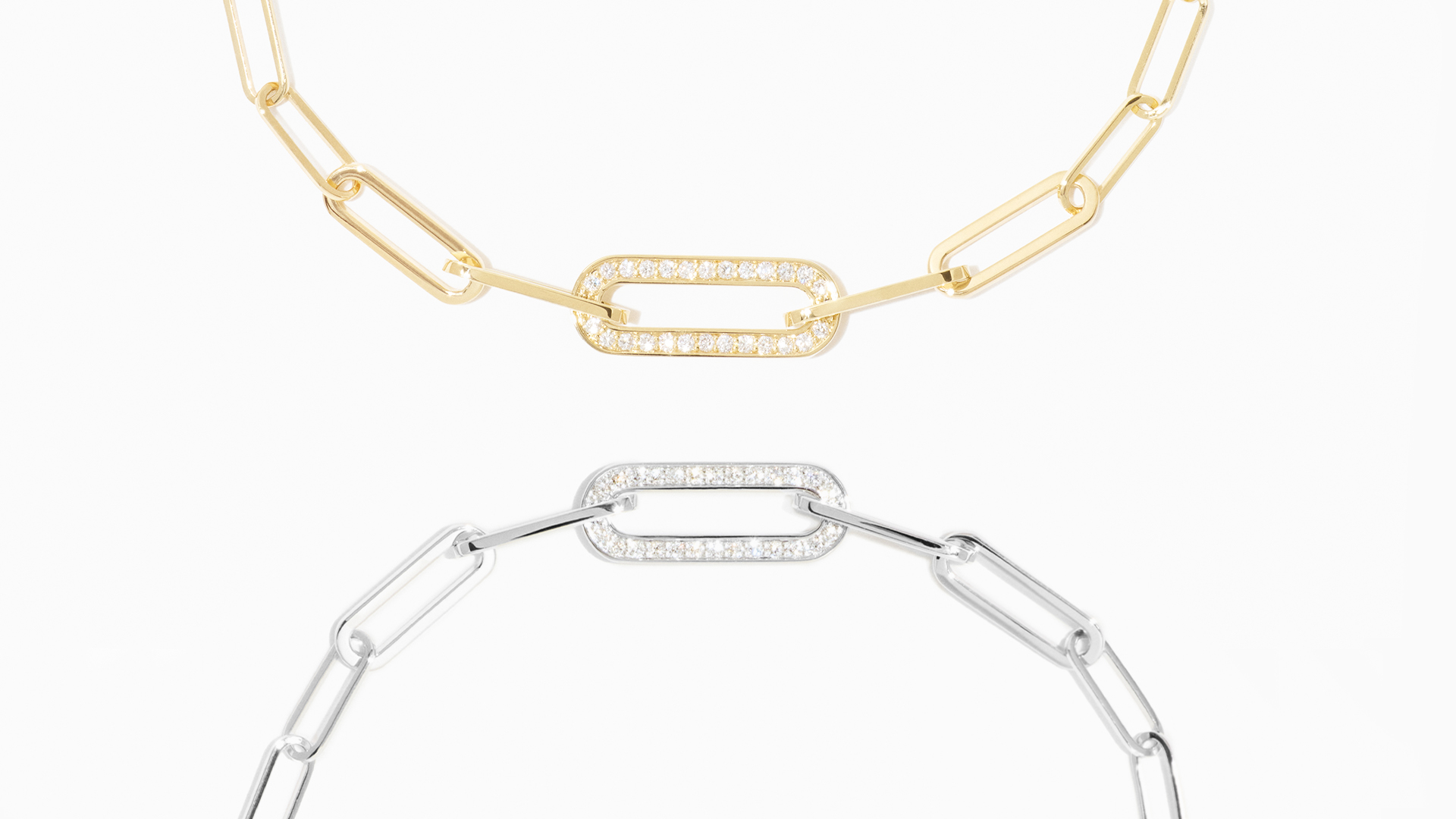 DINH VAN MAILLON BRACELETS SMALL MODELS YELLOW OR WHITE GOLD DIAMONDS 2200EUR OR 2300EUR