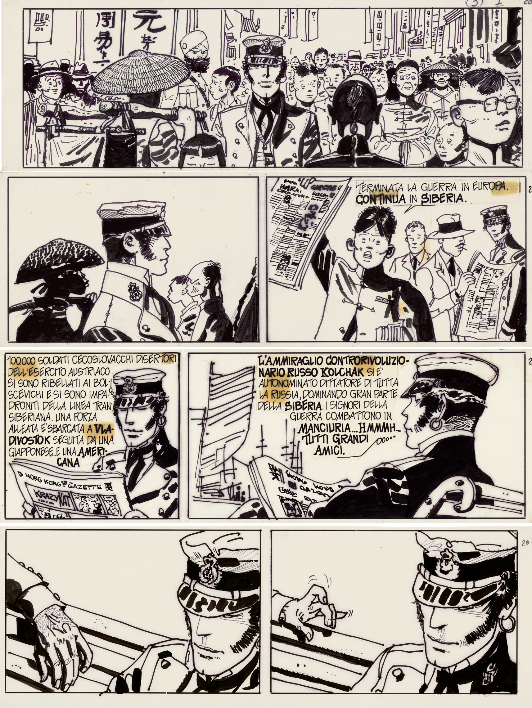 HUGO PRATT GEOGRAPHIES IMAGINAIRES CORTO MALTESE EN SIBERIE CREDIT 1974 CONG SA SVIZZERA ALL RIGHTS RESERVED