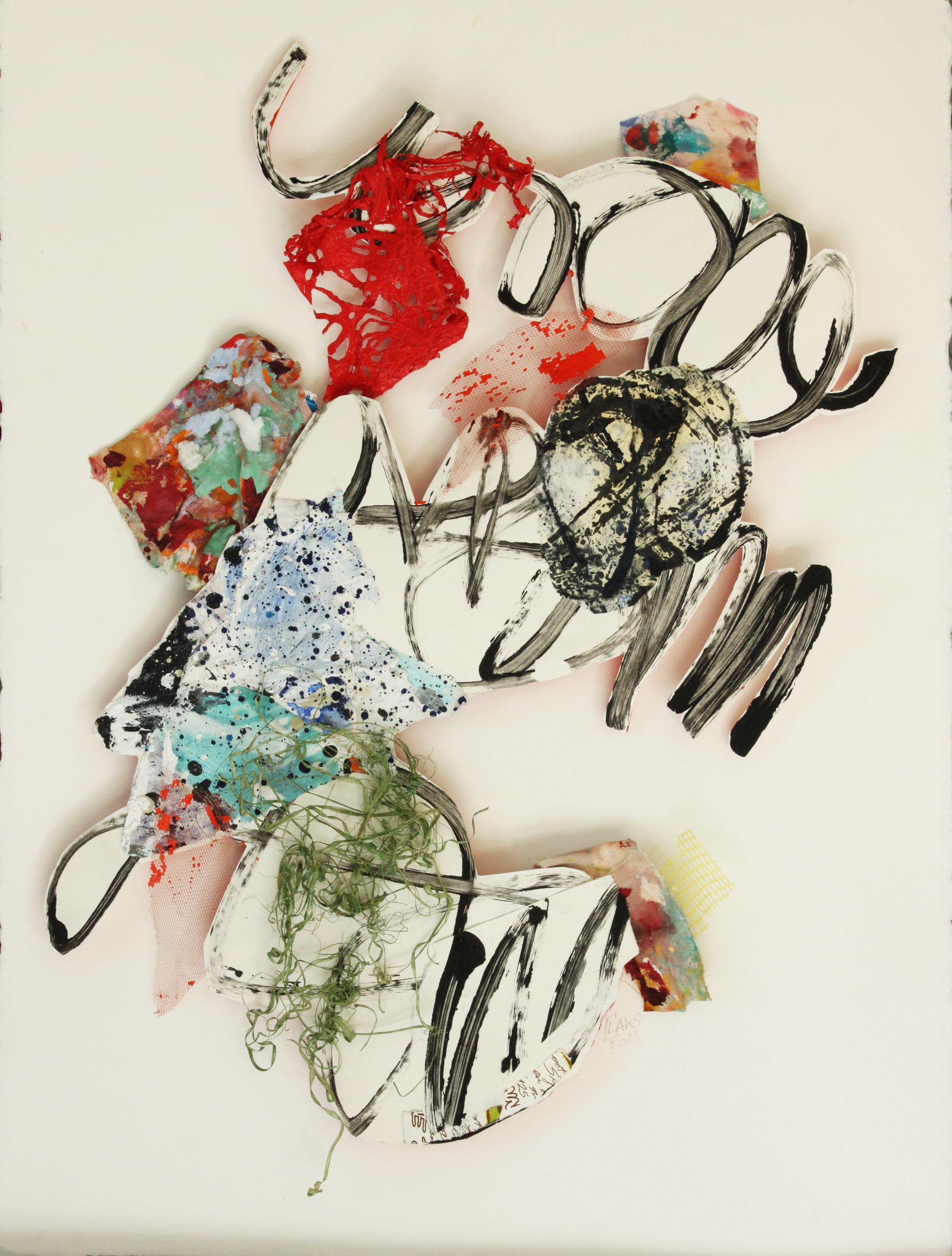 CLAUDIE LAKS COLLAGE TECHNIQUE MIXTE 2024 76X58