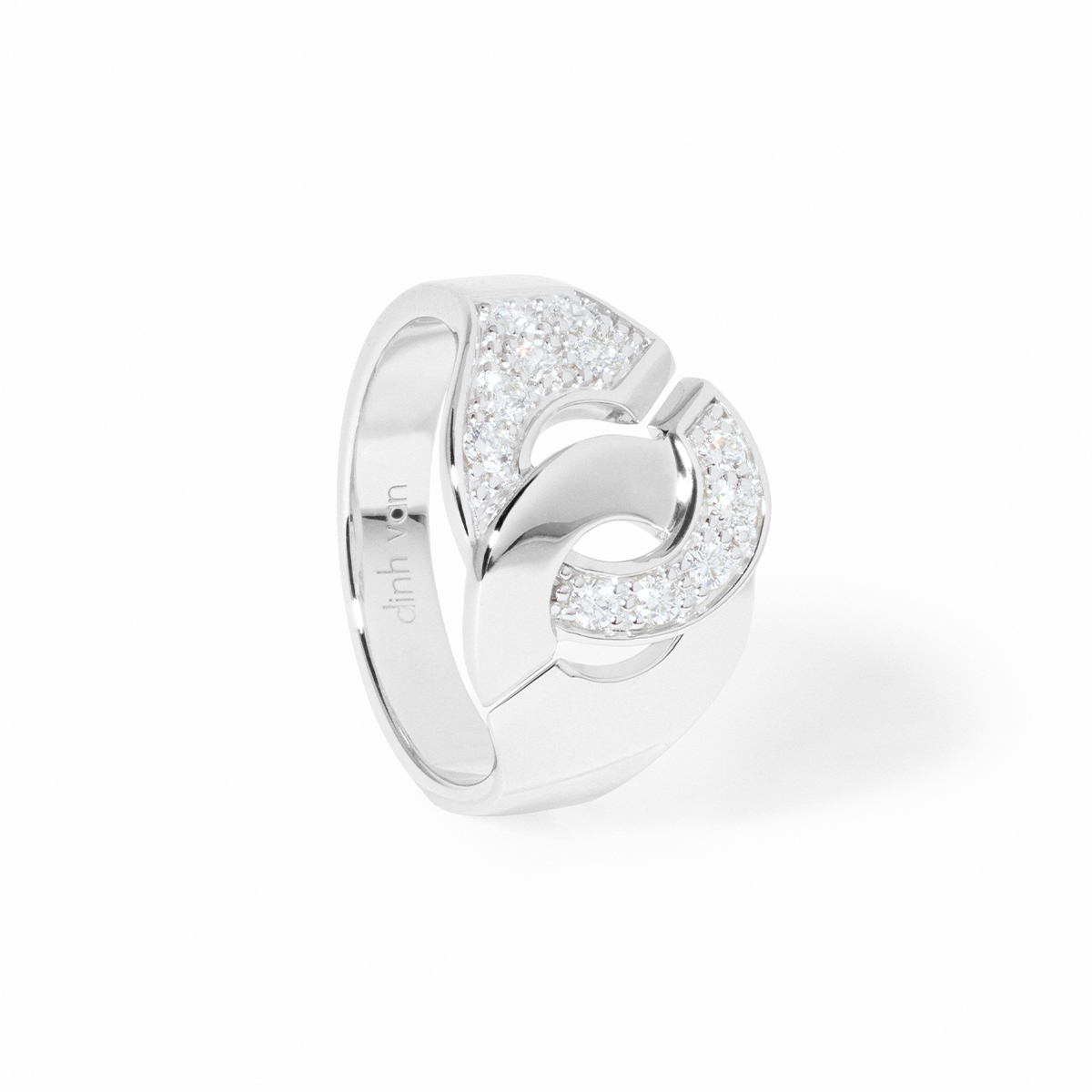 MENOTTES DINH VAN MEDIUM RING WHITE GOLD AND SEMI PAVED OF DIAMONDS 4 510 EURO