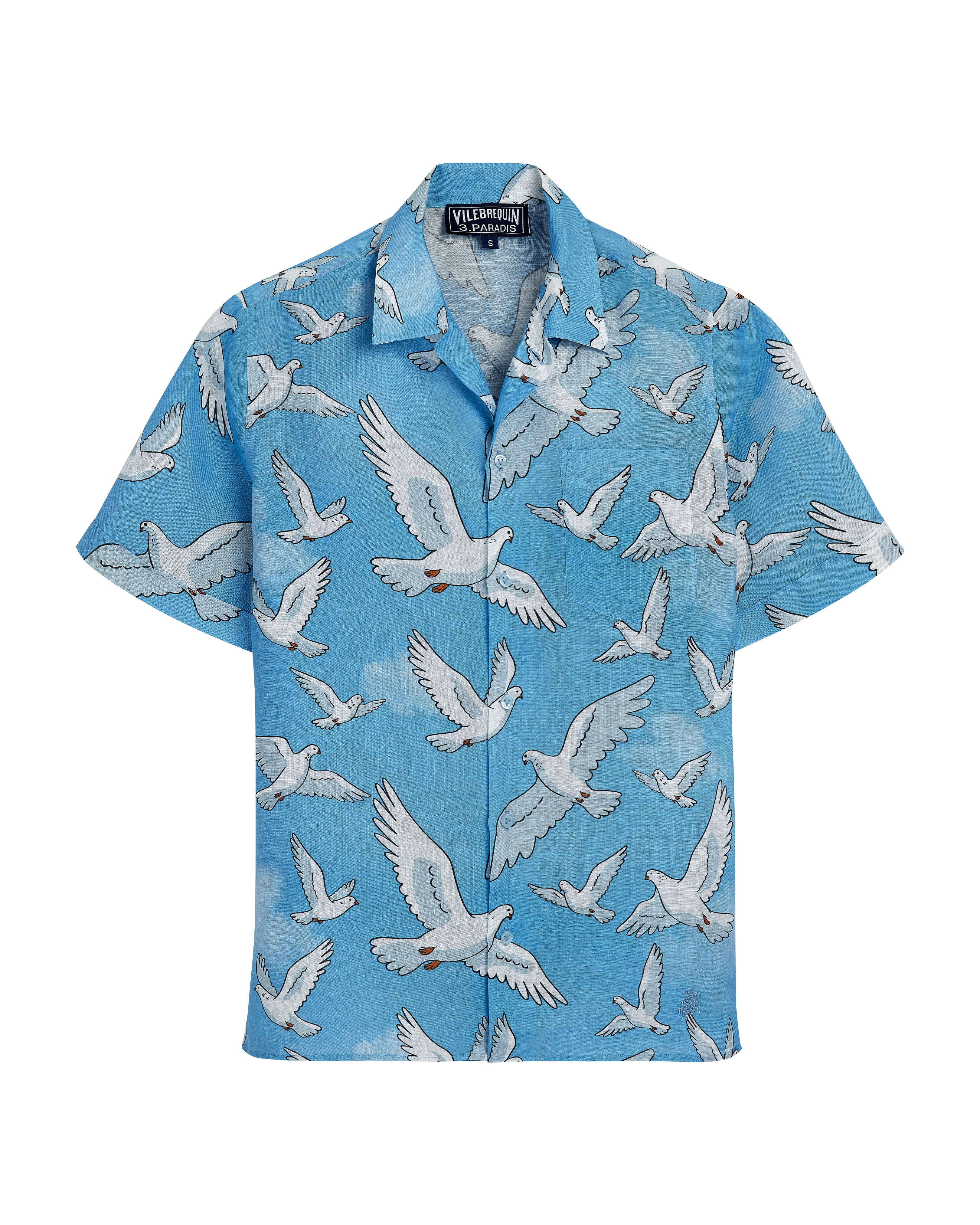 VBQ X 3PARADIS LINEN BOWLING SHIRT DOVES 250EUR