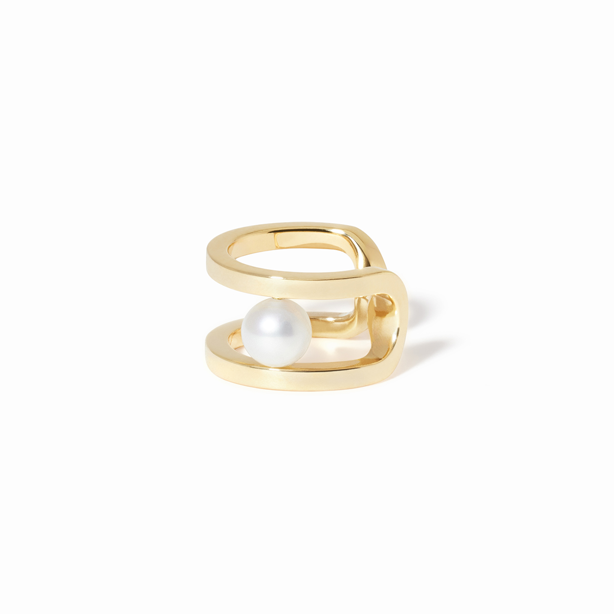 DINH VAN MAILLON PERLE BAGUE D OREILLE OR JAUNE ET PERLE D AKOYA (2)