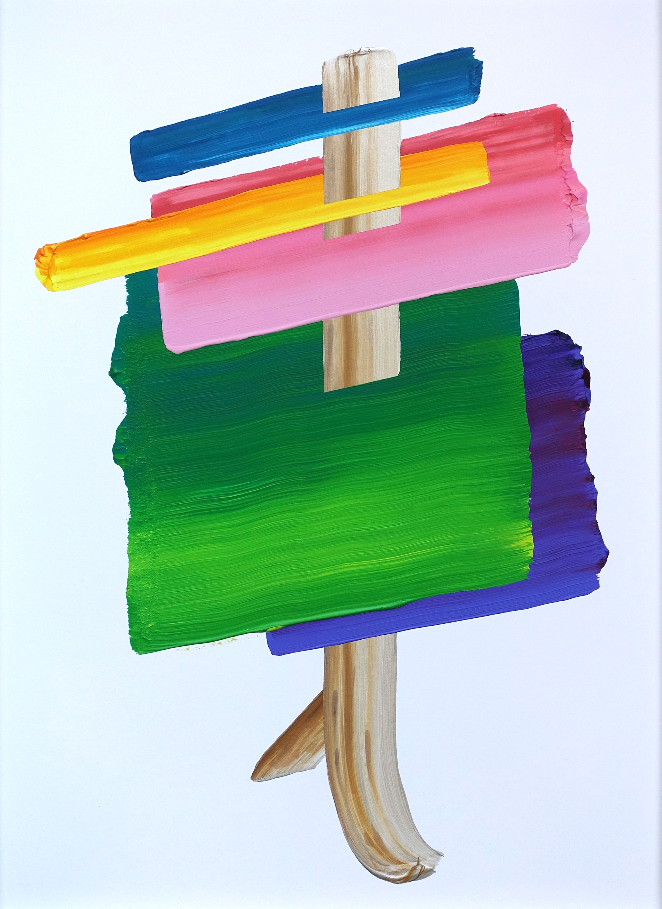 AAF26 GALERIE MONDAPART ROMAIN LAVEILLE BROCHETTE 2021 ACRYLIQUE SUR PAPIER 60X80CM 1500EUR