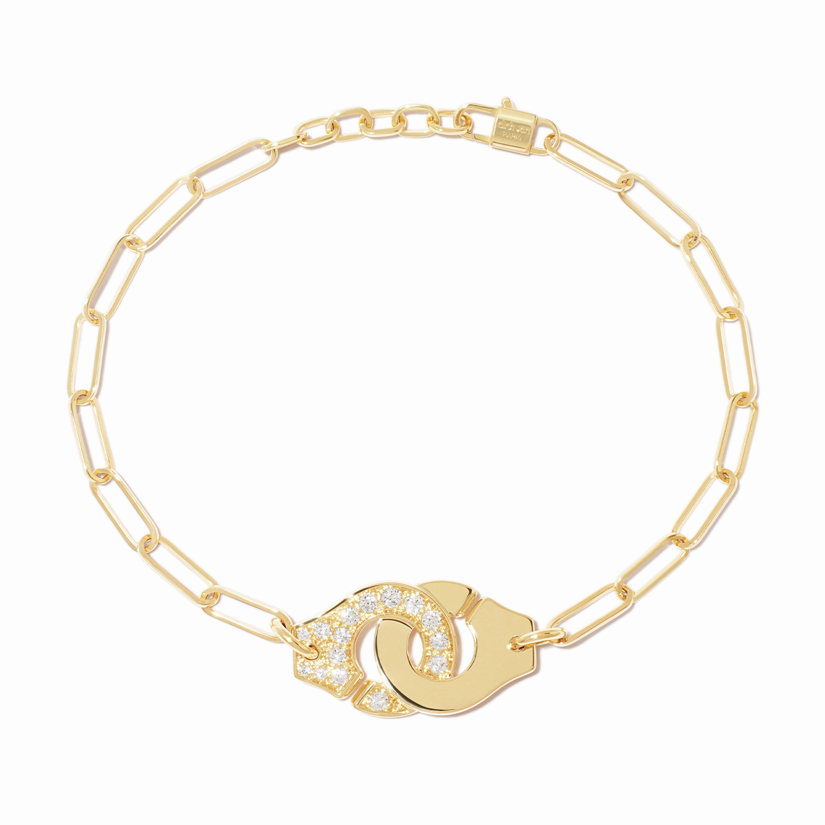 MEDIUM MENOTTES DINH VAN CHAIN BRACELET YELLOW GOLD AND DIAMONDS 4 160 EURO