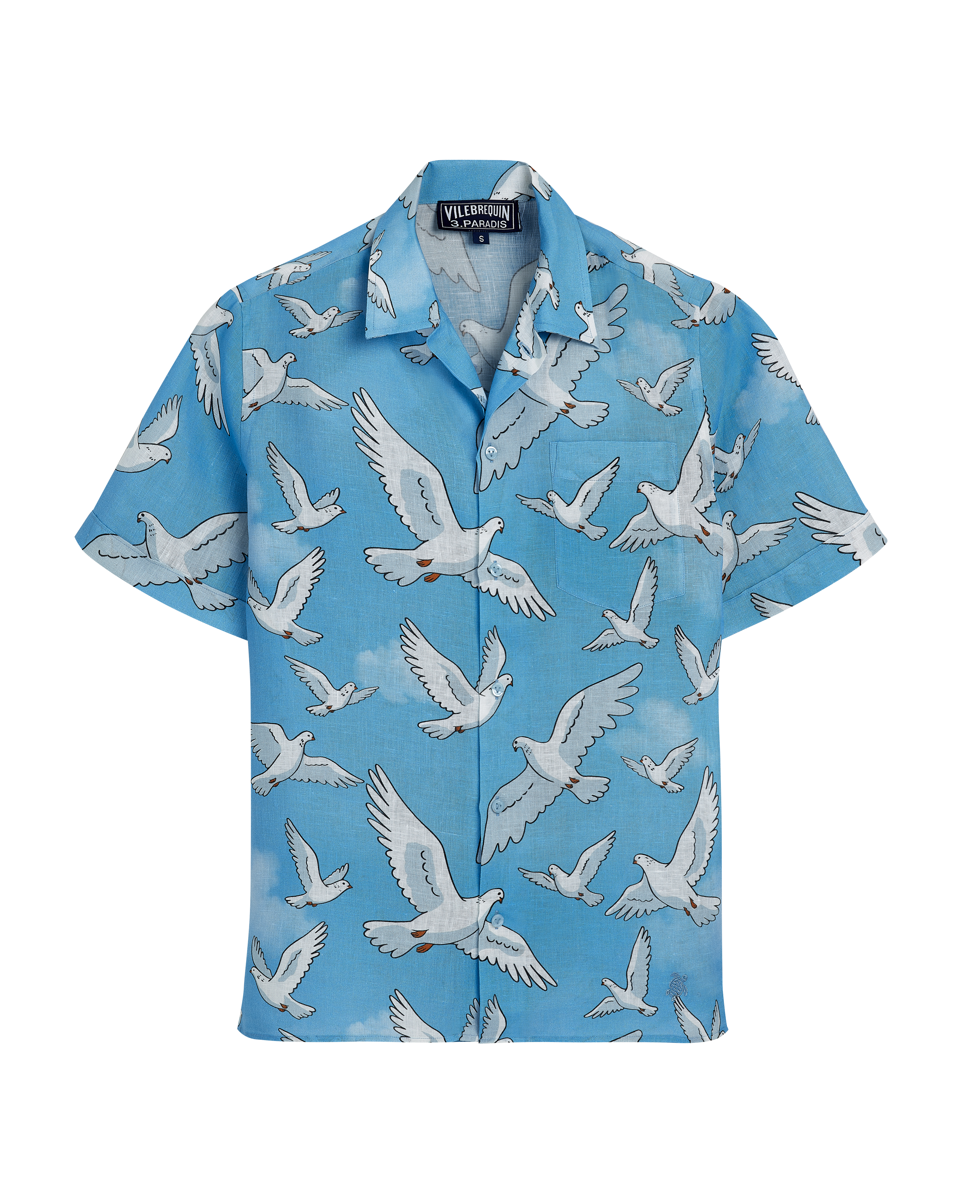 VBQ X 3PARADIS LINEN BOWLING SHIRT DOVES 250EUR