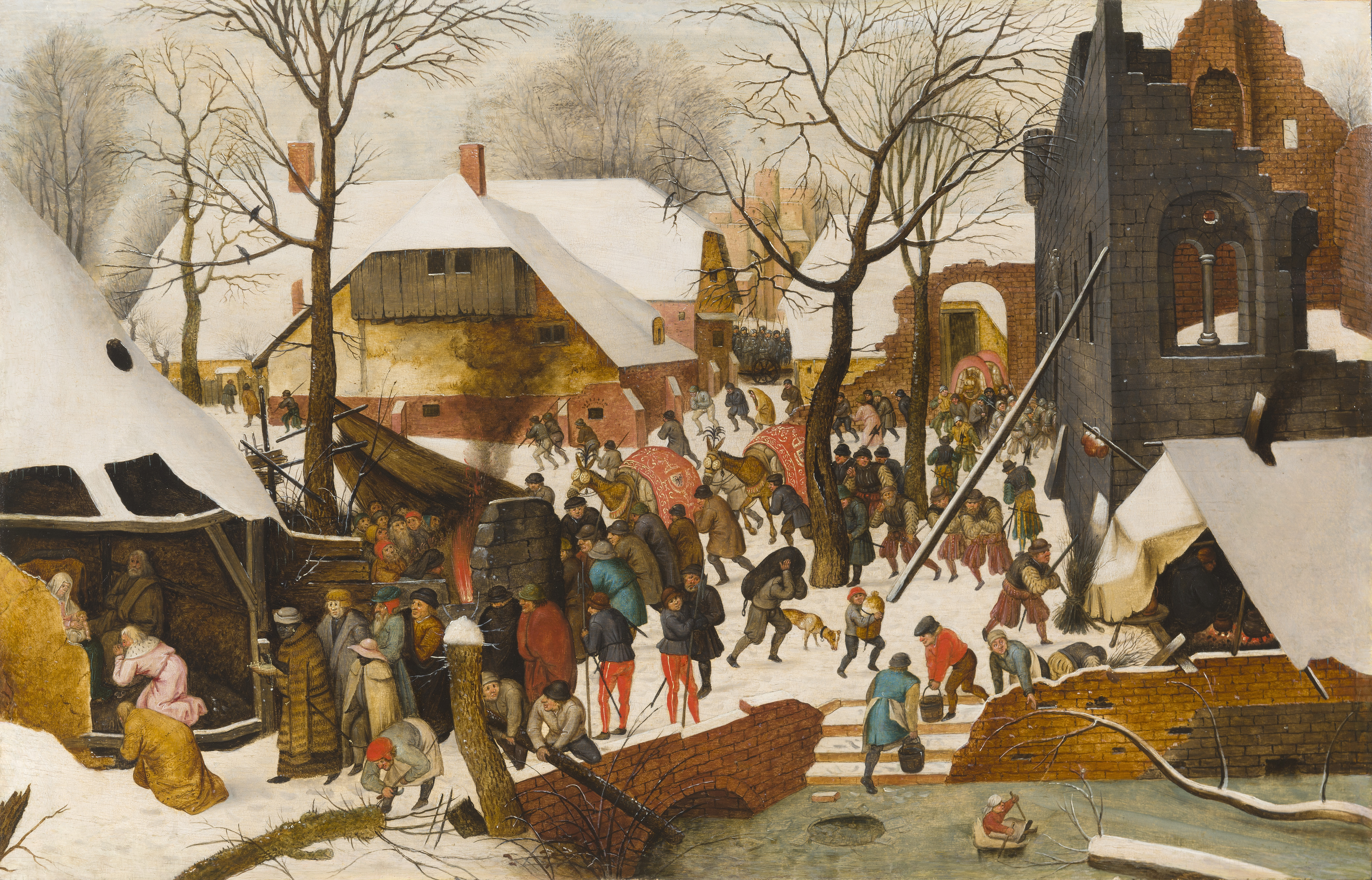 COSTERMANS PIETER BRUEGHEL L ADORATION DES MAGES DANS LA NEIGE 