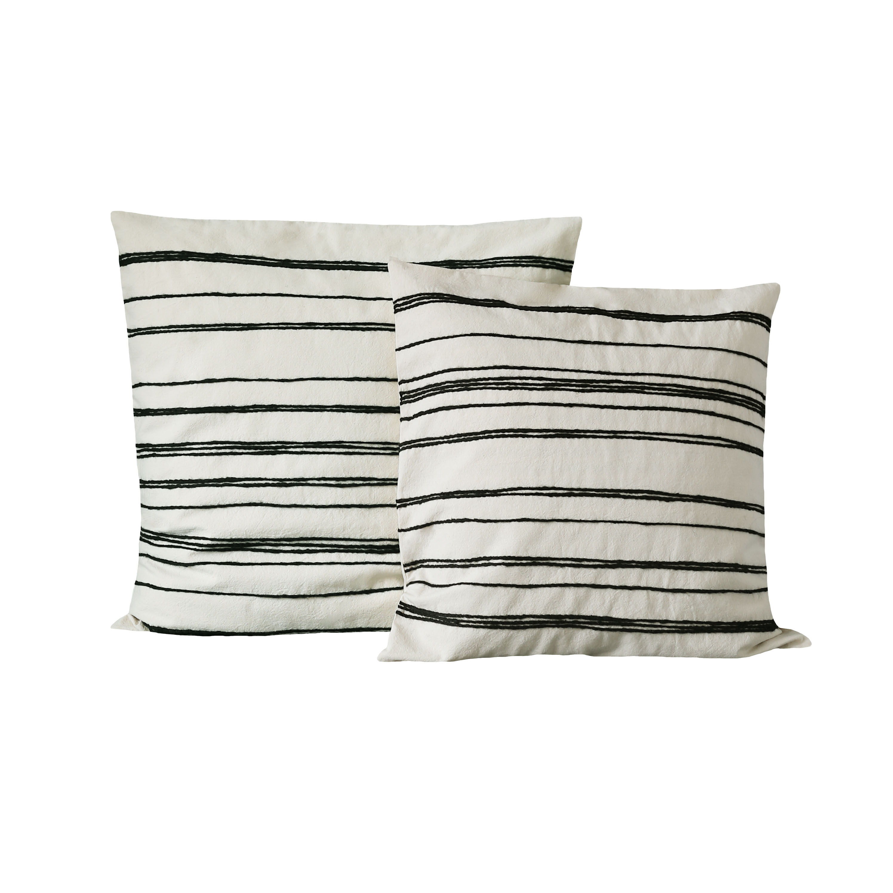VALERIE BARKOWSKI STRIPE COUSSIN COTON ECRU FINITION NOIRE CREDIT MANON DE CLERCQ 60A70EUR