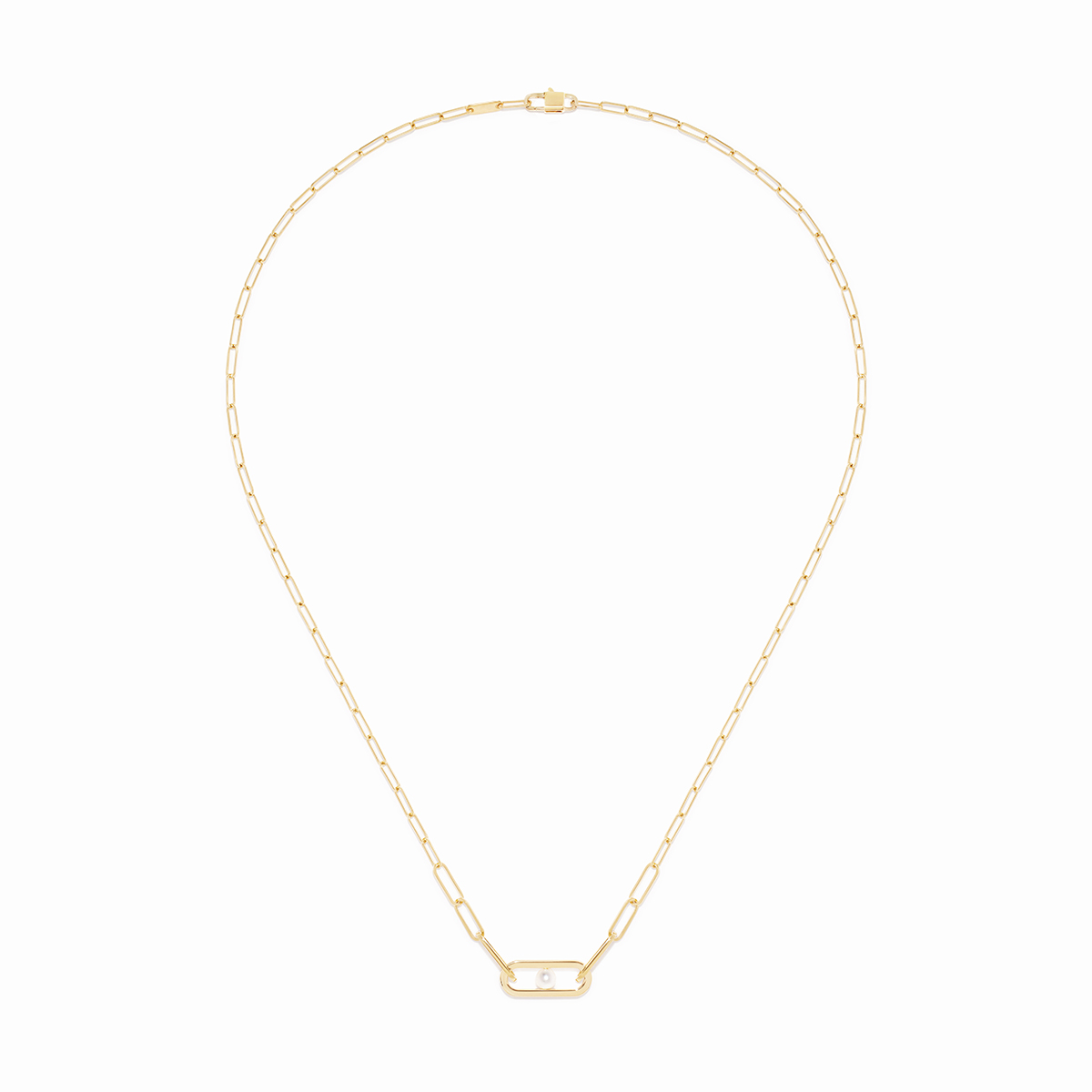 DINH VAN MAILLON PERLE COLLIER PETIT MODÈLE OR JAUNE ET PERLE D AKOYA (2)